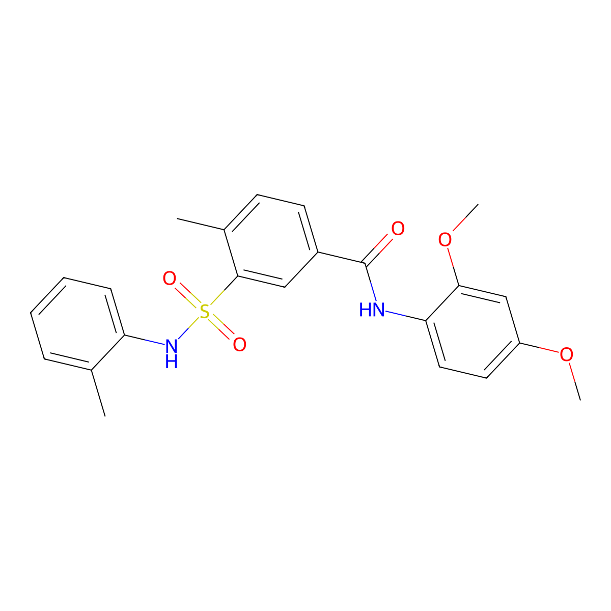 N-(2,4-dimethoxyphenyl)-4-methyl-3-[(2-methylphenyl)sulfamoyl]benzamide molecular structure, CAS 717874-46-9