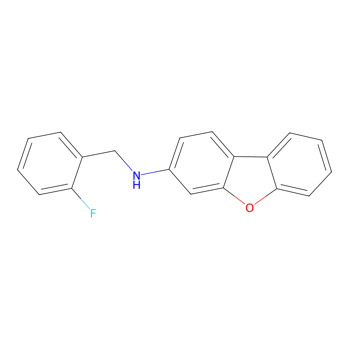 N-[(2-fluorophenyl)methyl]dibenzofuran-3-amine molecular structure, CAS 717874-55-0