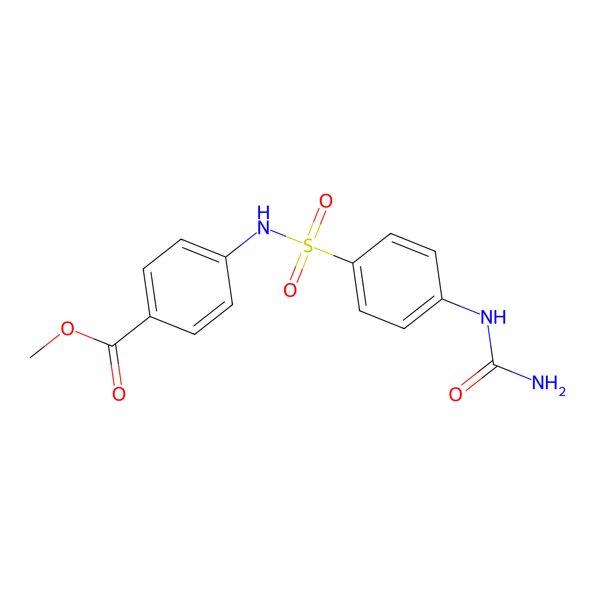 Methyl 4-(4-ureidophenylsulfonamido)benzoate molecular structure, CAS 717874-84-5