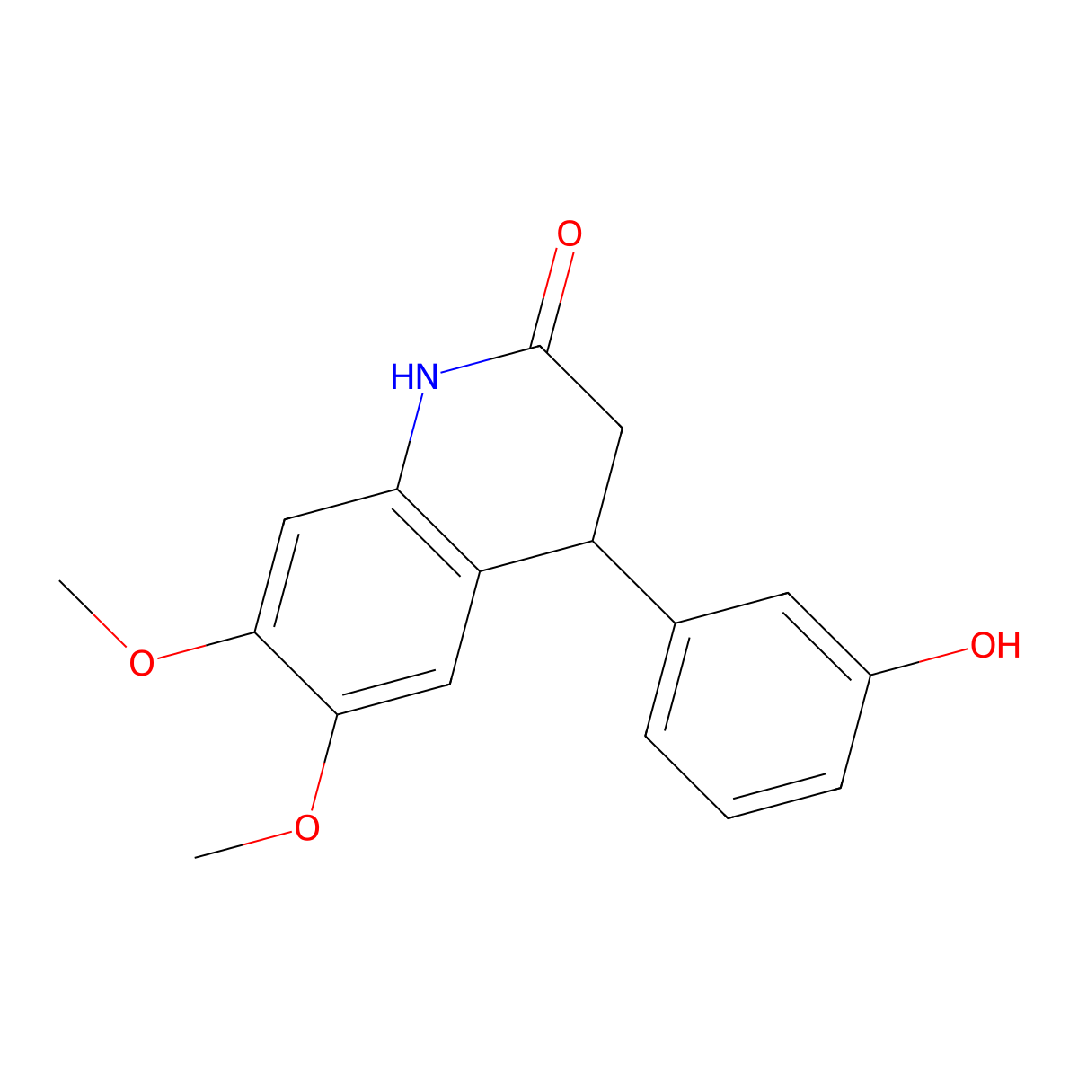 4-(3-hydroxyphenyl)-6,7-dimethoxy-3,4-dihydroquinolin-2(1H)-one molecular structure, CAS 717874-89-0