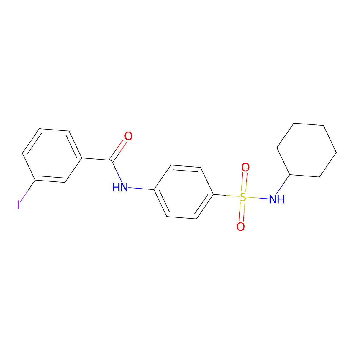 N-[4-(cyclohexylsulfamoyl)phenyl]-3-iodobenzamide molecular structure, CAS 717875-66-6