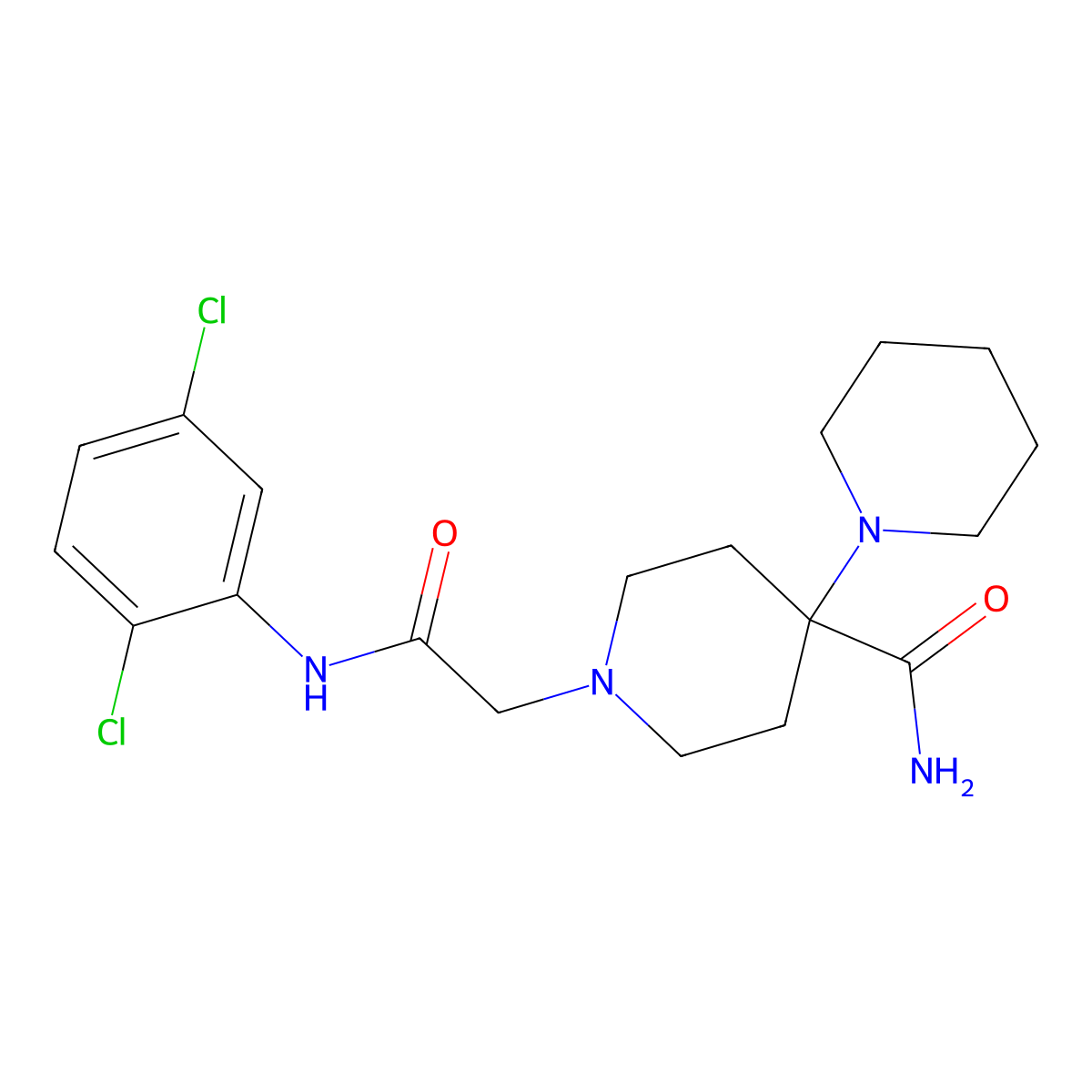 1'-{2-[(2,5-Dichlorophenyl)amino]-2-oxoethyl}-1,4'-bipiperidine-4'-carboxamide molecular structure, CAS 717875-76-8