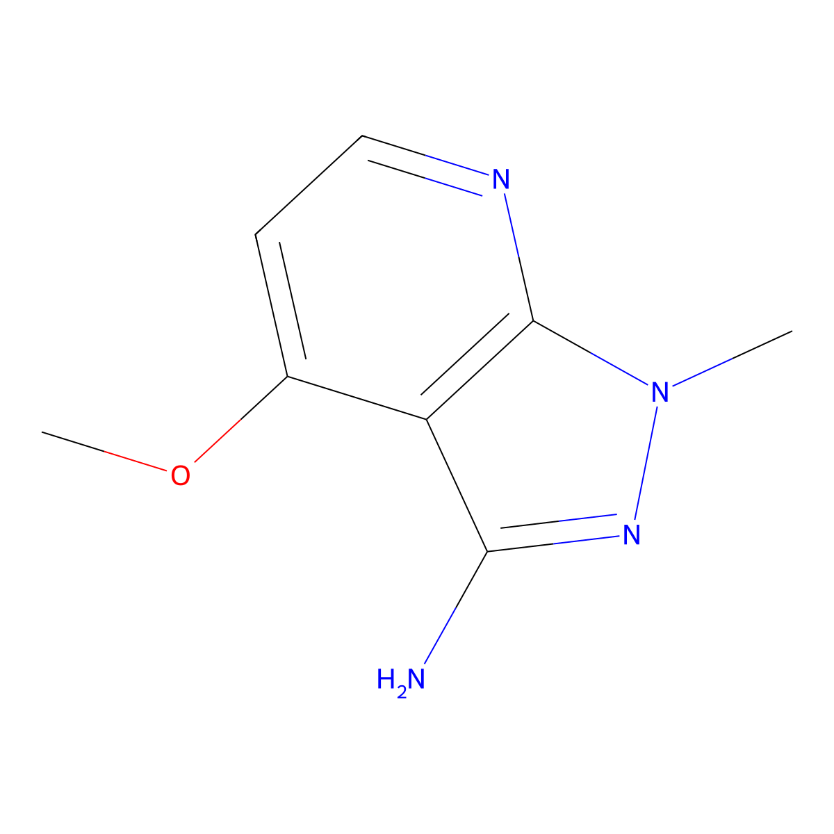4-Methoxy-1-methyl-1H-pyrazolo[3,4-b]pyridin-3-amine molecular structure, CAS 717875-82-6