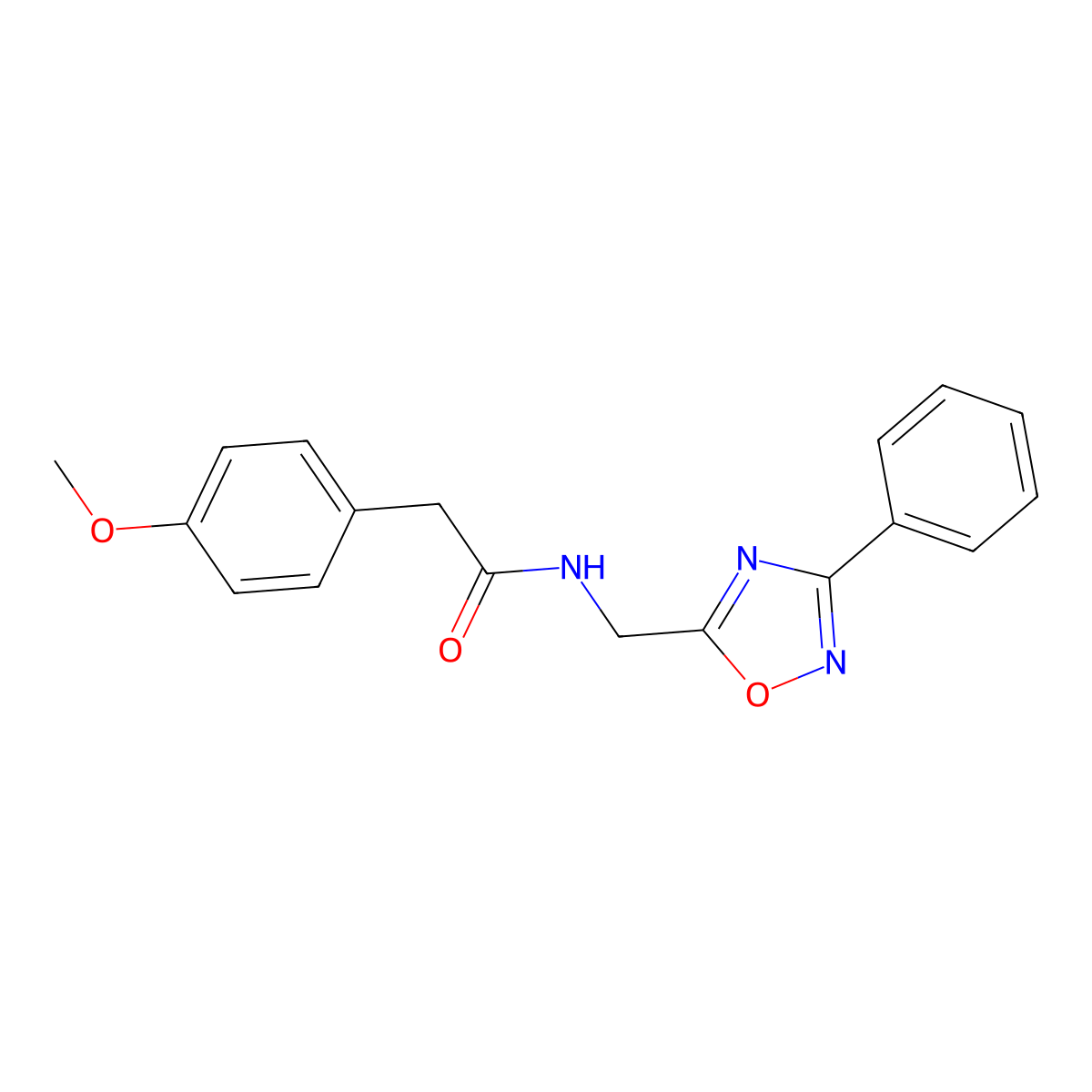 4-Methoxy-N-[(3-phenyl-1,2,4-oxadiazol-5-yl)methyl]benzeneacetamide molecular structure, CAS 717875-83-7
