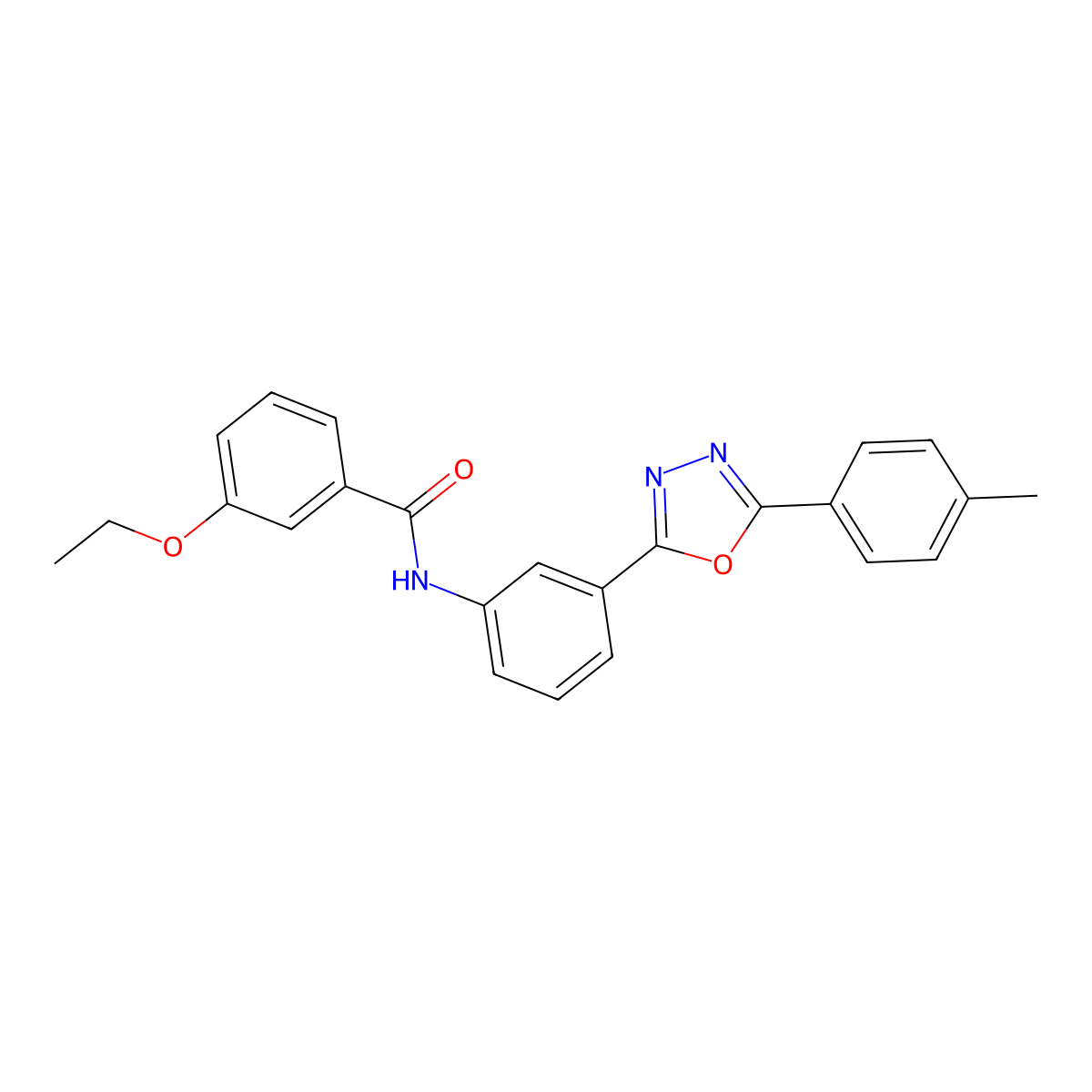 3-ethoxy-N-{3-[5-(4-methylphenyl)-1,3,4-oxadiazol-2-yl]phenyl}benzamide molecular structure, CAS 717876-03-4