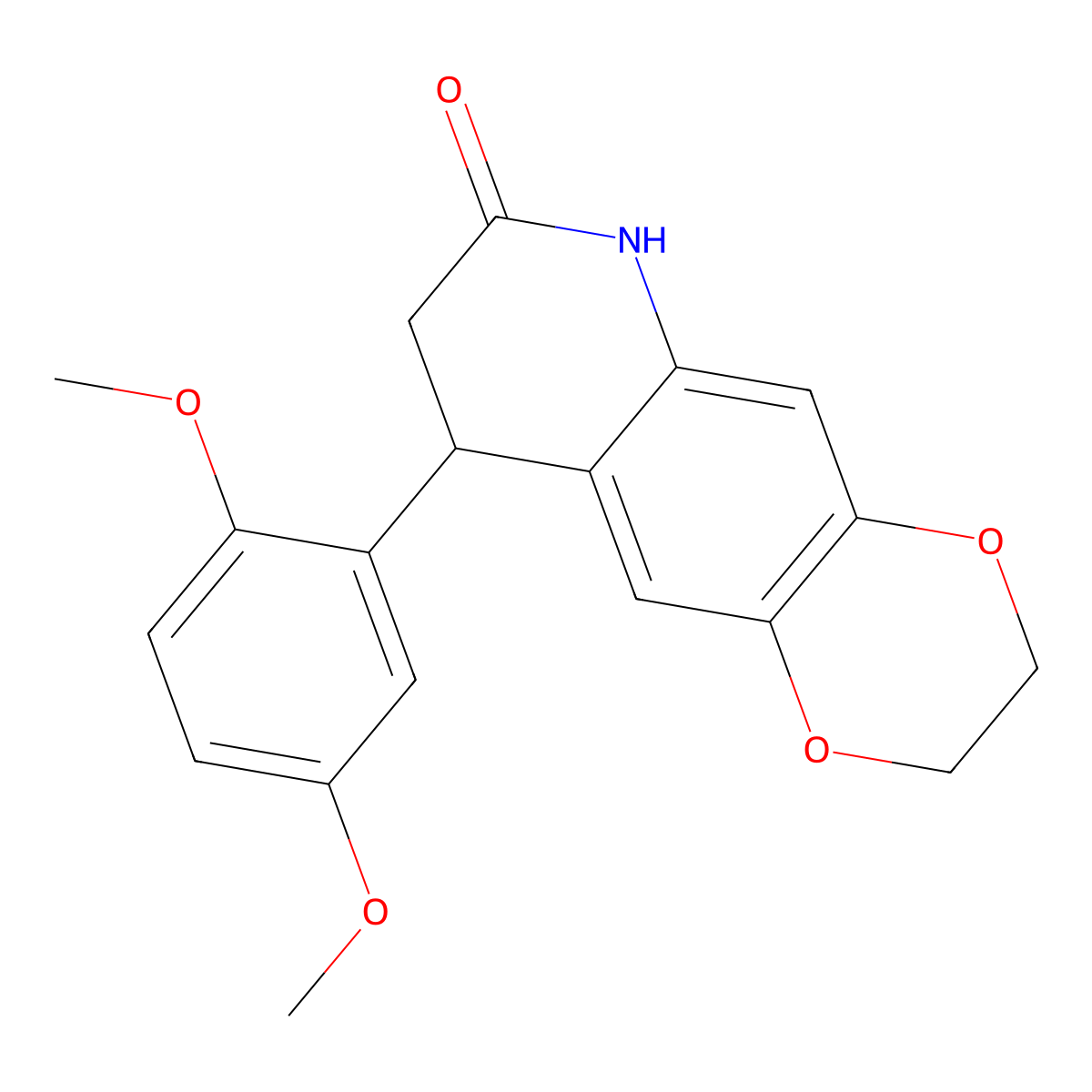 9-(2,5-dimethoxyphenyl)-2,3,8,9-tetrahydro[1,4]dioxino[2,3-g]quinolin-7(6H)-one molecular structure, CAS 717876-43-2