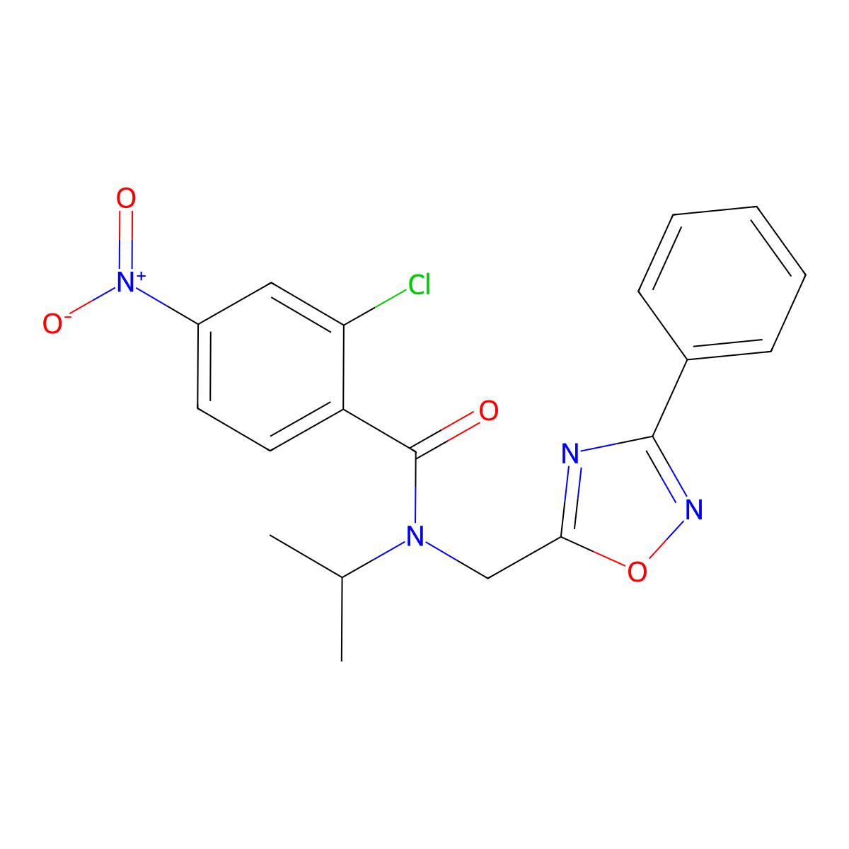 2-chloro-4-nitro-N-[(3-phenyl-1,2,4-oxadiazol-5-yl)methyl]-N-propan-2-ylbenzamide molecular structure, CAS 717876-60-3
