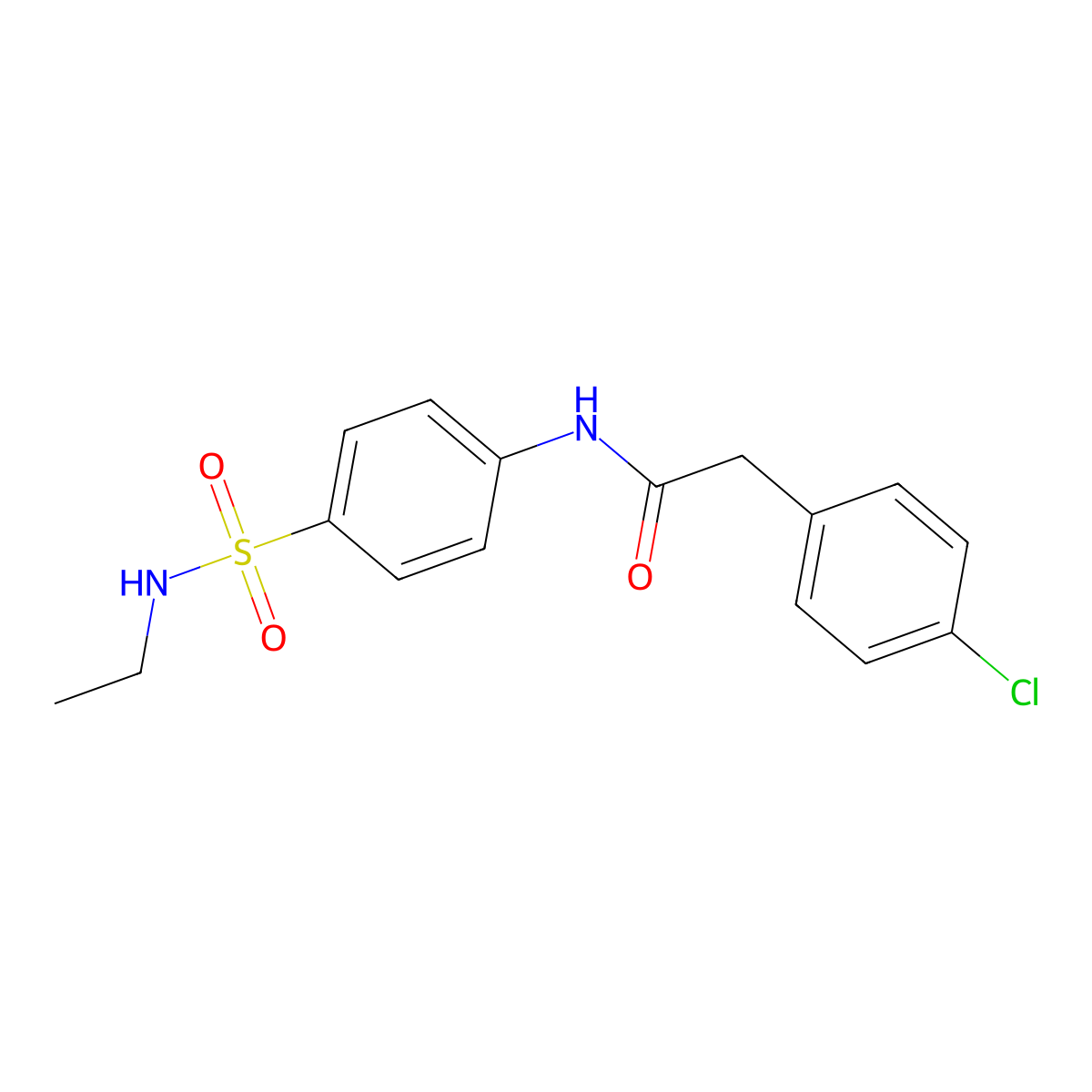 2-(4-chlorophenyl)-N-[4-(ethylsulfamoyl)phenyl]acetamide molecular structure, CAS 717876-86-3