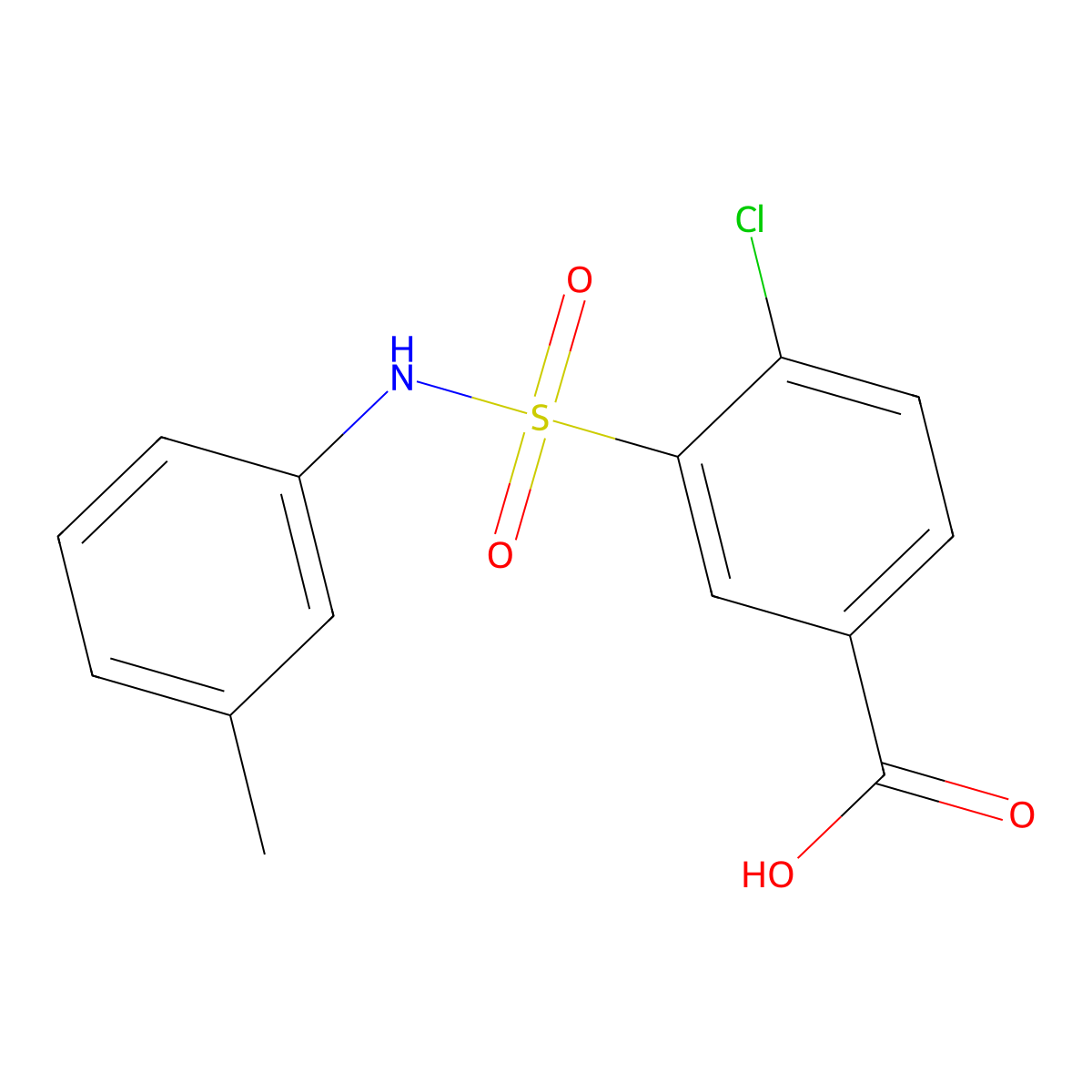 4-chloro-3-[(3-methylphenyl)sulfamoyl]benzoic Acid molecular structure, CAS 717876-98-7