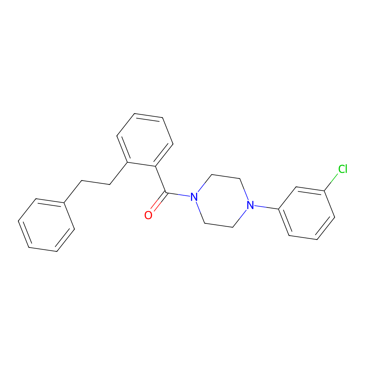 [4-(3-Chlorophenyl)piperazin-1-yl][2-(2-phenylethyl)phenyl]methanone molecular structure, CAS 717877-34-4