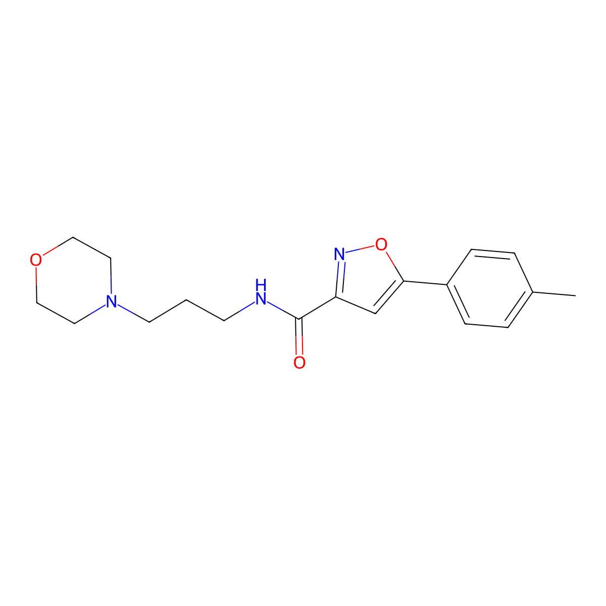 5-(4-methylphenyl)-N-[3-(4-morpholinyl)propyl]-3-isoxazolecarboxamide molecular structure, CAS 717877-38-8