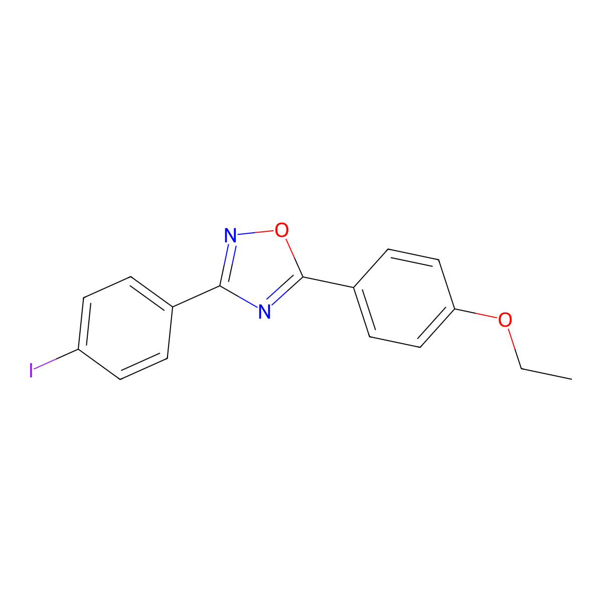 5-(4-Ethoxyphenyl)-3-(4-iodophenyl)-1,2,4-oxadiazole molecular structure, CAS 717877-50-4