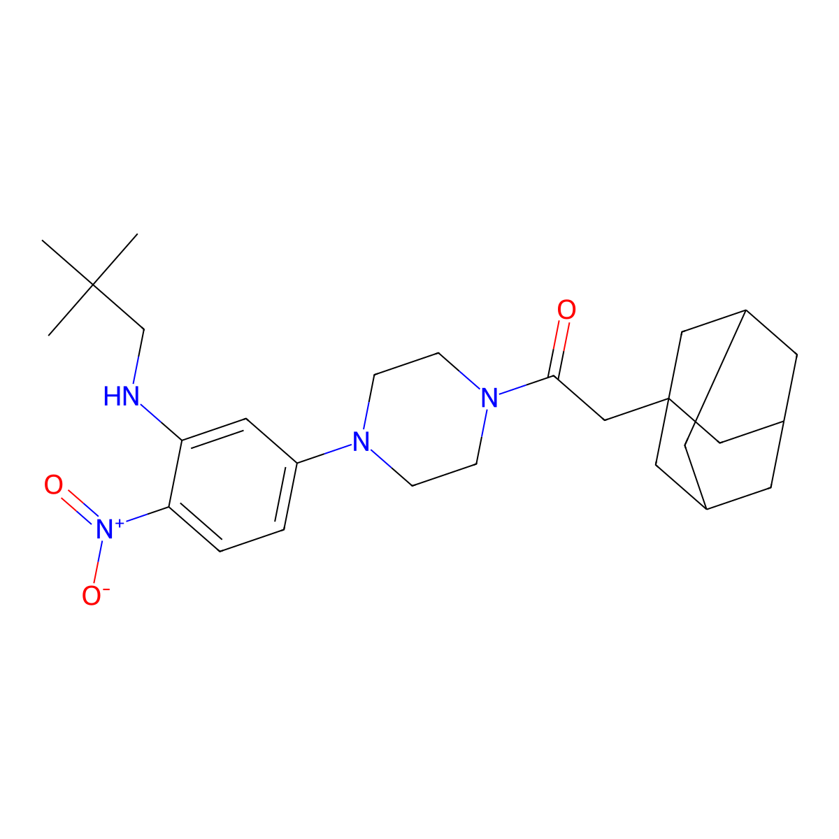 2-(1-Adamantyl)-1-[4-[3-(2,2-dimethylpropylamino)-4-nitrophenyl]piperazin-1-yl]ethanone molecular structure, CAS 717877-87-7
