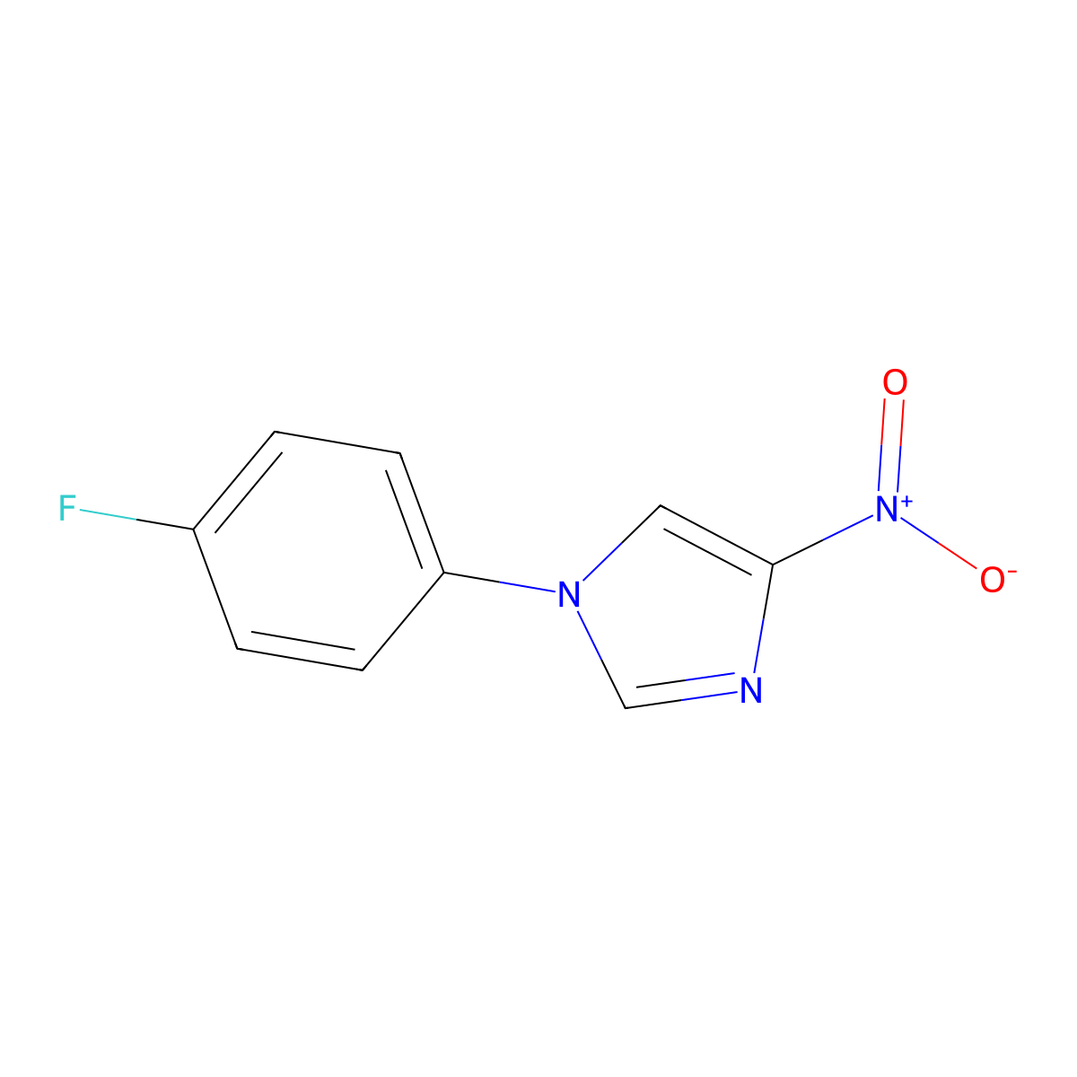 1-(4-Fluorophenyl)-4-nitro-1H-imidazole molecular structure, CAS 717878-06-3