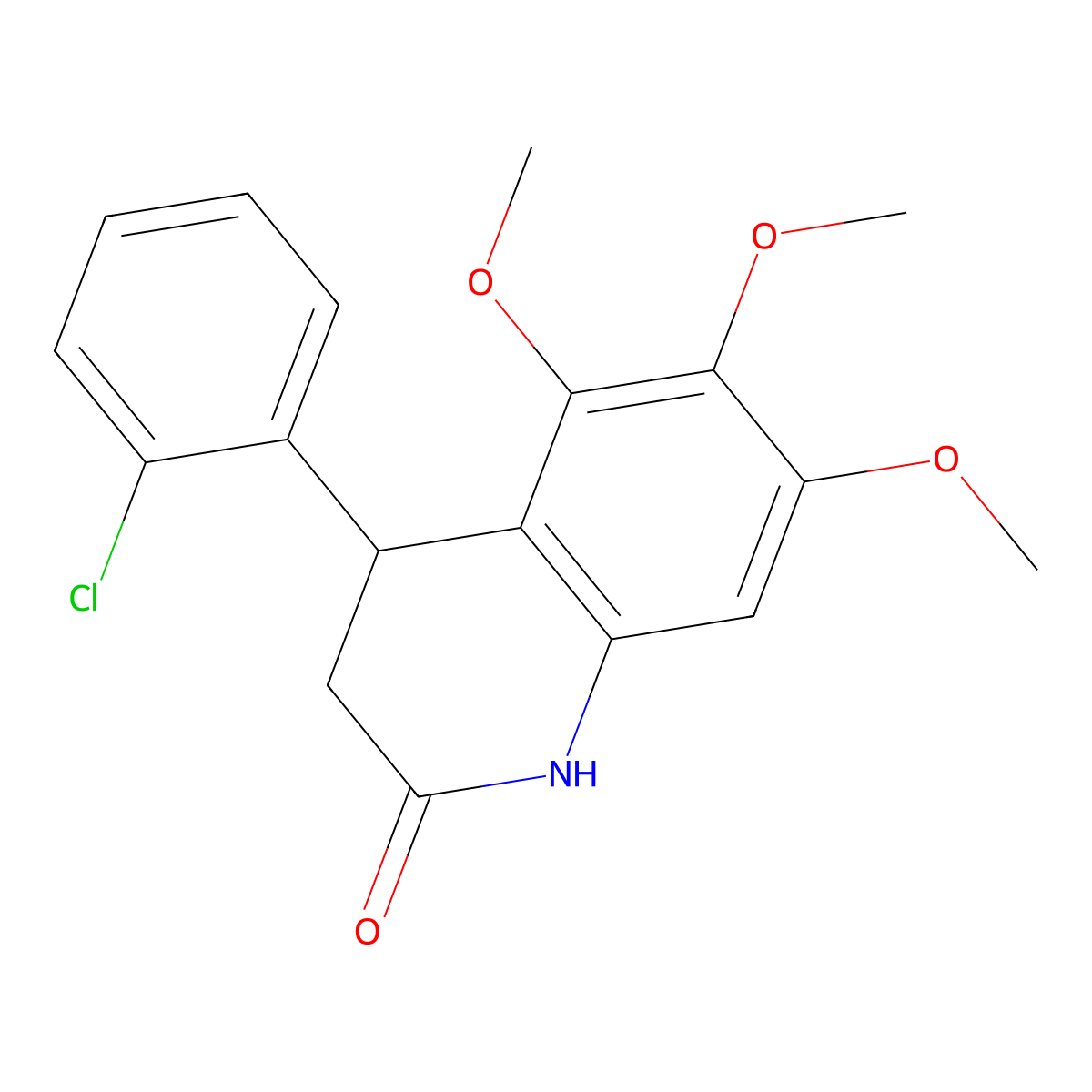 4-(2-chlorophenyl)-5,6,7-trimethoxy-3,4-dihydro-1H-quinolin-2-one molecular structure, CAS 717878-15-4