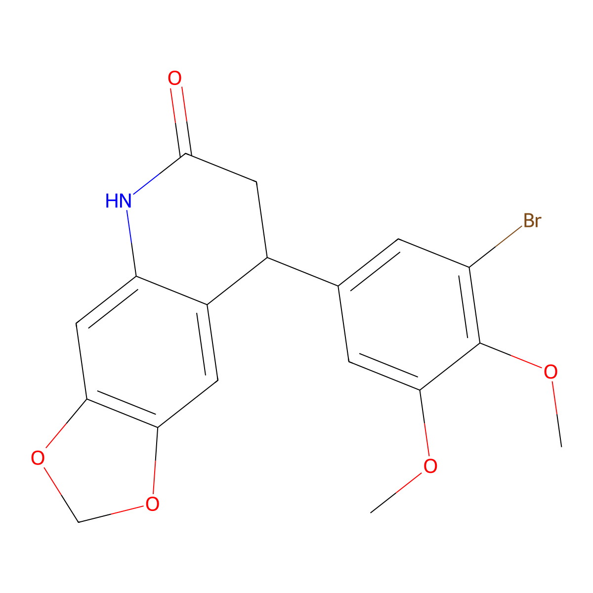 8-(3-bromo-4,5-dimethoxyphenyl)-7,8-dihydro-5H-[1,3]dioxolo[4,5-g]quinolin-6-one molecular structure, CAS 717878-19-8