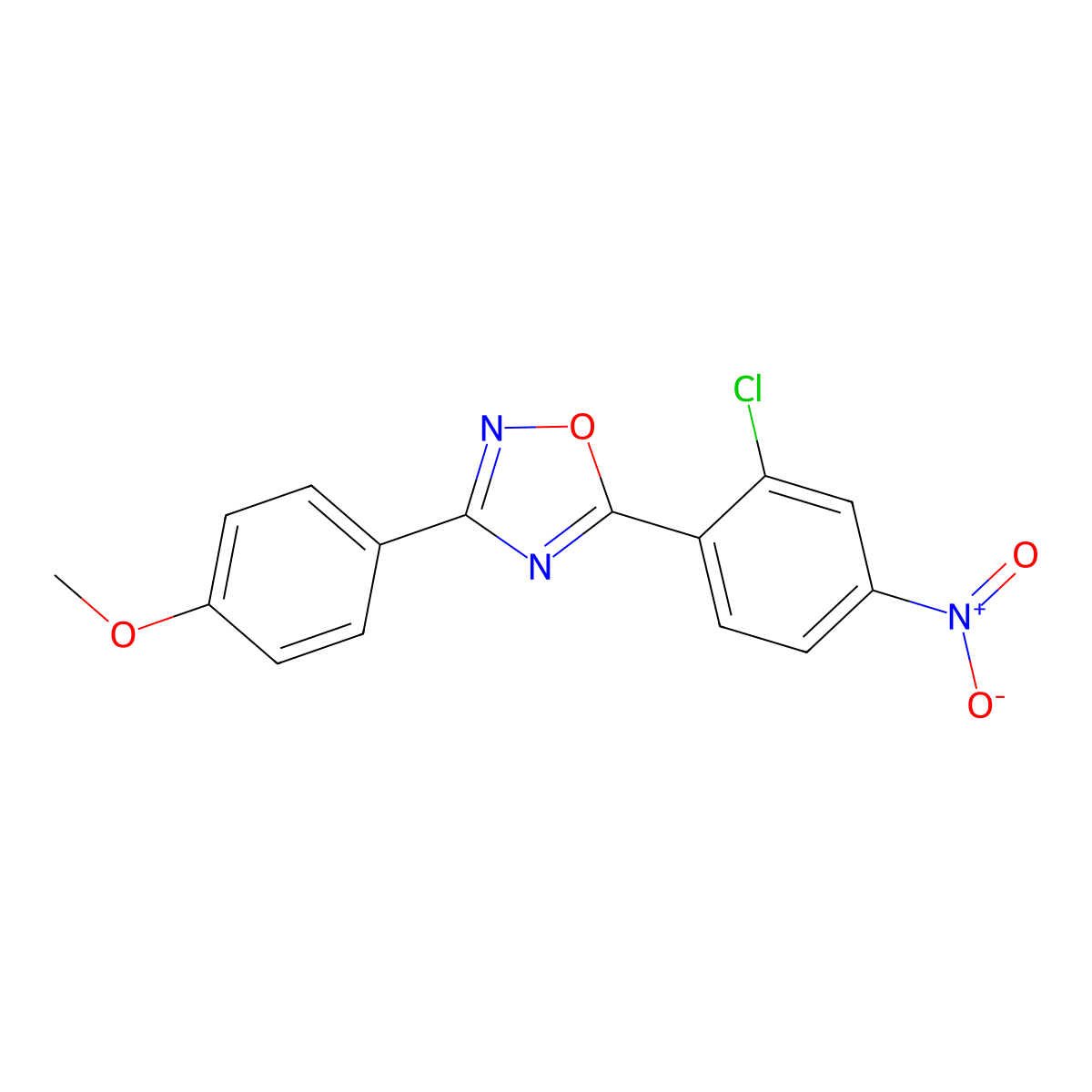 5-(2-Chloro-4-nitrophenyl)-3-(4-methoxyphenyl)-1,2,4-oxadiazole molecular structure, CAS 717878-62-1