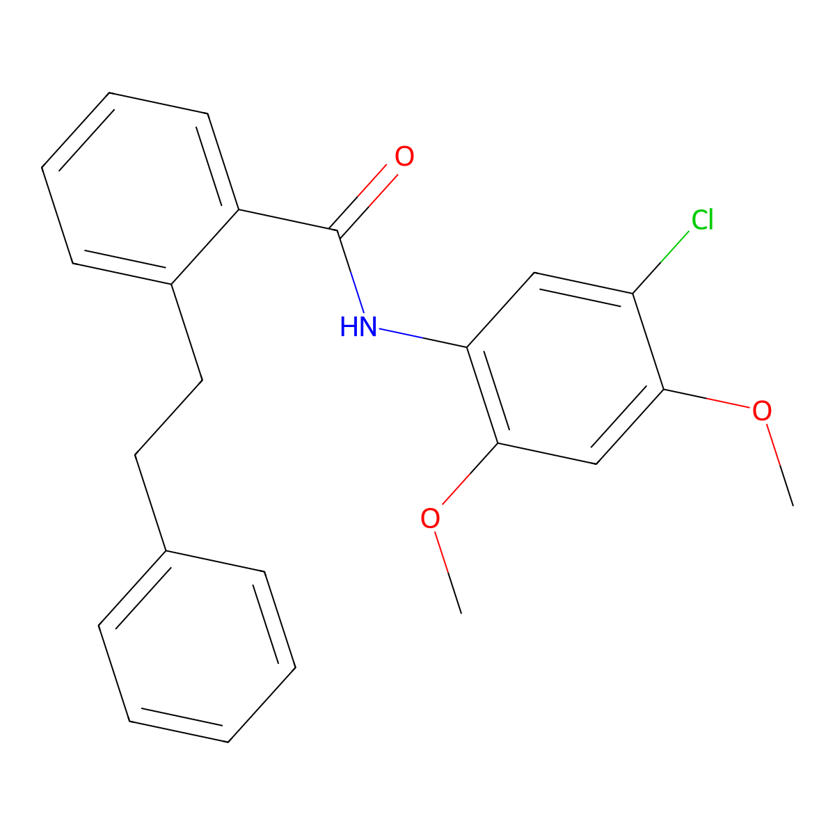 N-(5-chloro-2,4-dimethoxyphenyl)-2-phenethylbenzamide molecular structure, CAS 717878-68-7