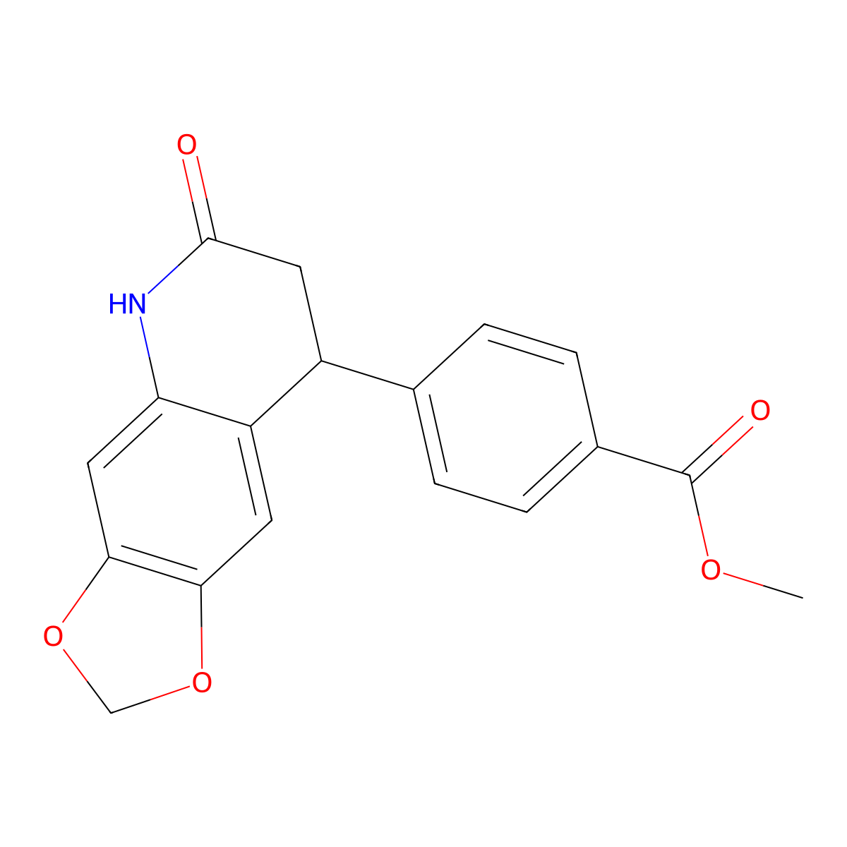 Methyl 4-(6-oxo-5,6,7,8-tetrahydro[1,3]dioxolo[4,5-g]quinolin-8-yl)benzoate molecular structure, CAS 717878-70-1