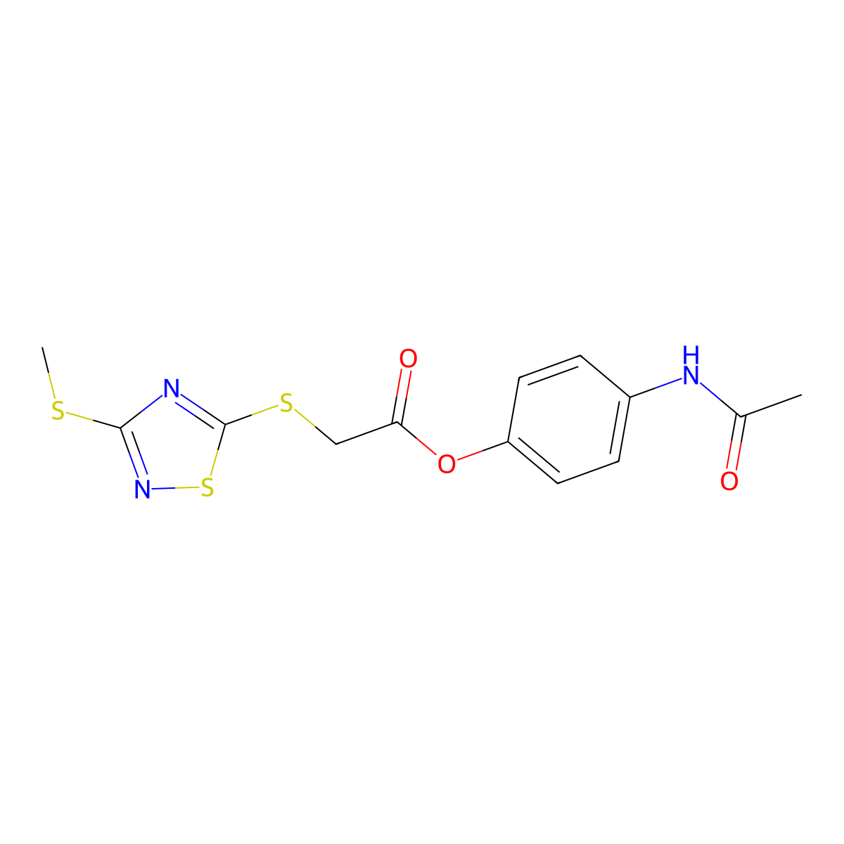 2-[[3-(Methylthio)-1,2,4-thiadiazol-5-yl]thio]acetic acid (4-acetamidophenyl) ester molecular structure, CAS 717878-89-2