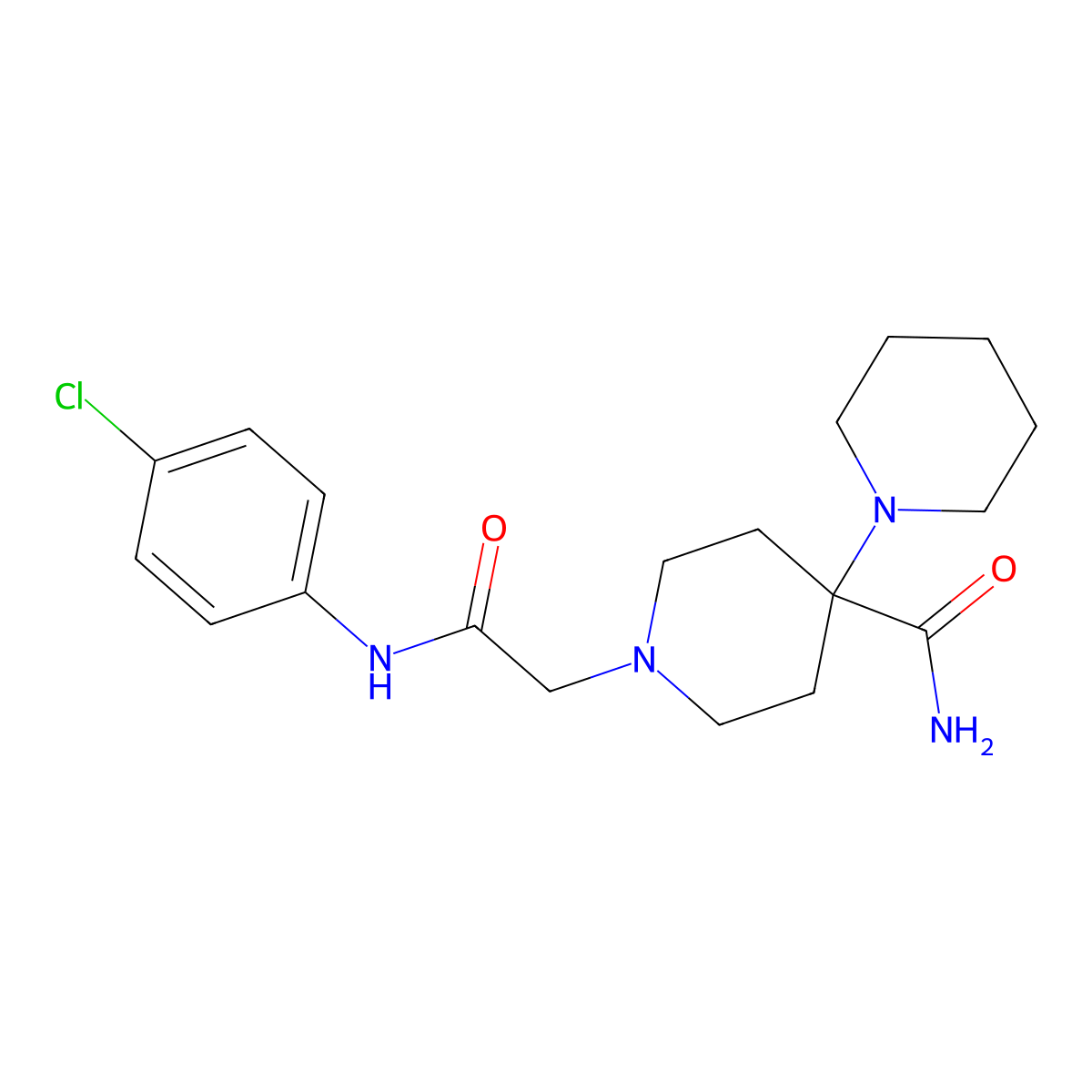 1'-{2-[(4-Chlorophenyl)amino]-2-oxoethyl}-1,4'-bipiperidine-4'-carboxamide molecular structure, CAS 717878-94-9
