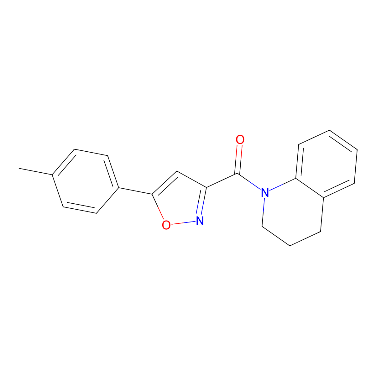 3,4-dihydro-2H-quinolin-1-yl-[5-(4-methylphenyl)-1,2-oxazol-3-yl]methanone molecular structure, CAS 717878-98-3