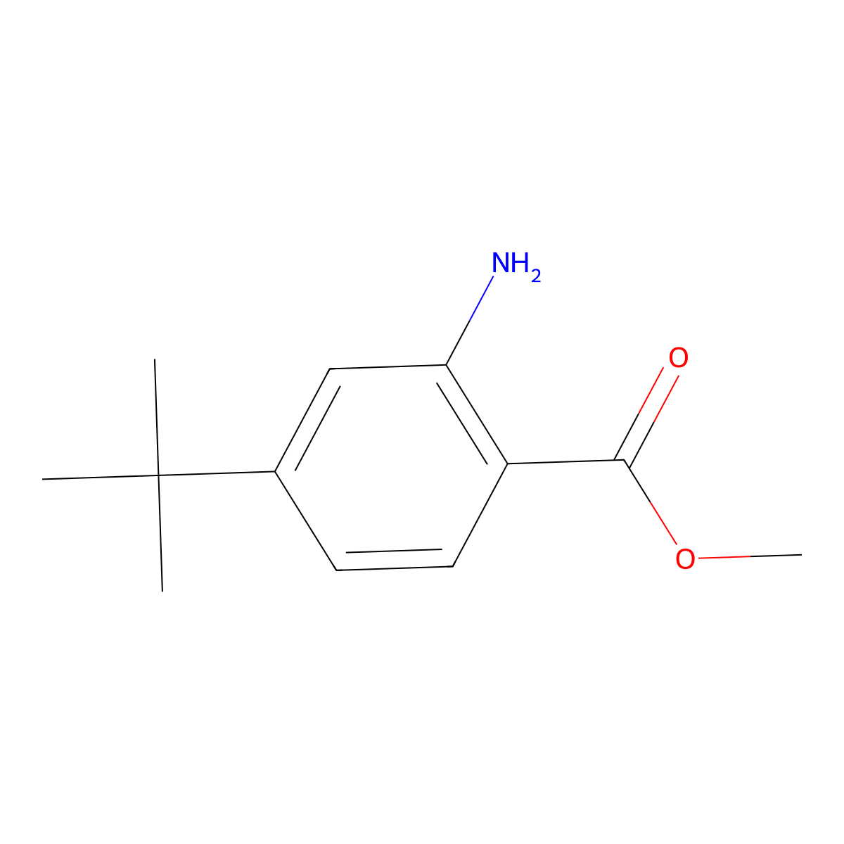 Benzoic acid, 2-amino-4-(1,1-dimethylethyl)-, methyl ester (9CI) molecular structure, CAS 717879-44-2
