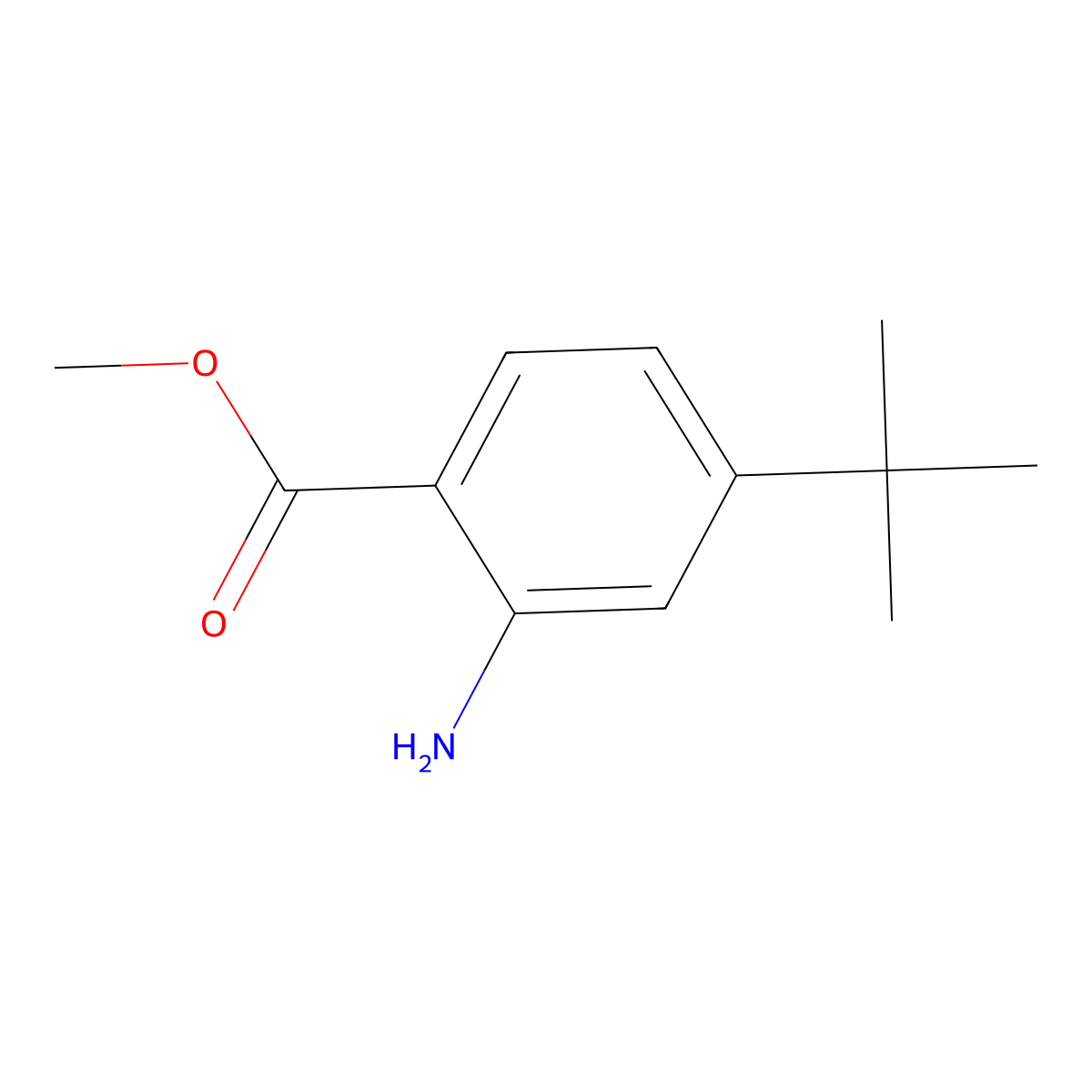 Benzoic acid, 2-amino-4-(1,1-dimethylethyl)-, methyl ester (9CI) molecular structure, CAS 717879-44-2