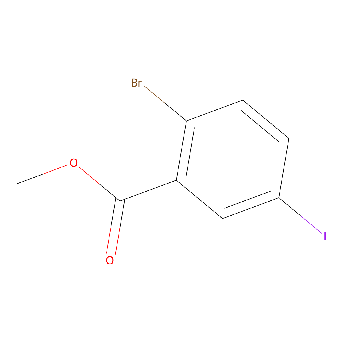 Methyl 2-bromo-5-iodobenzoate molecular structure, CAS 717880-58-5