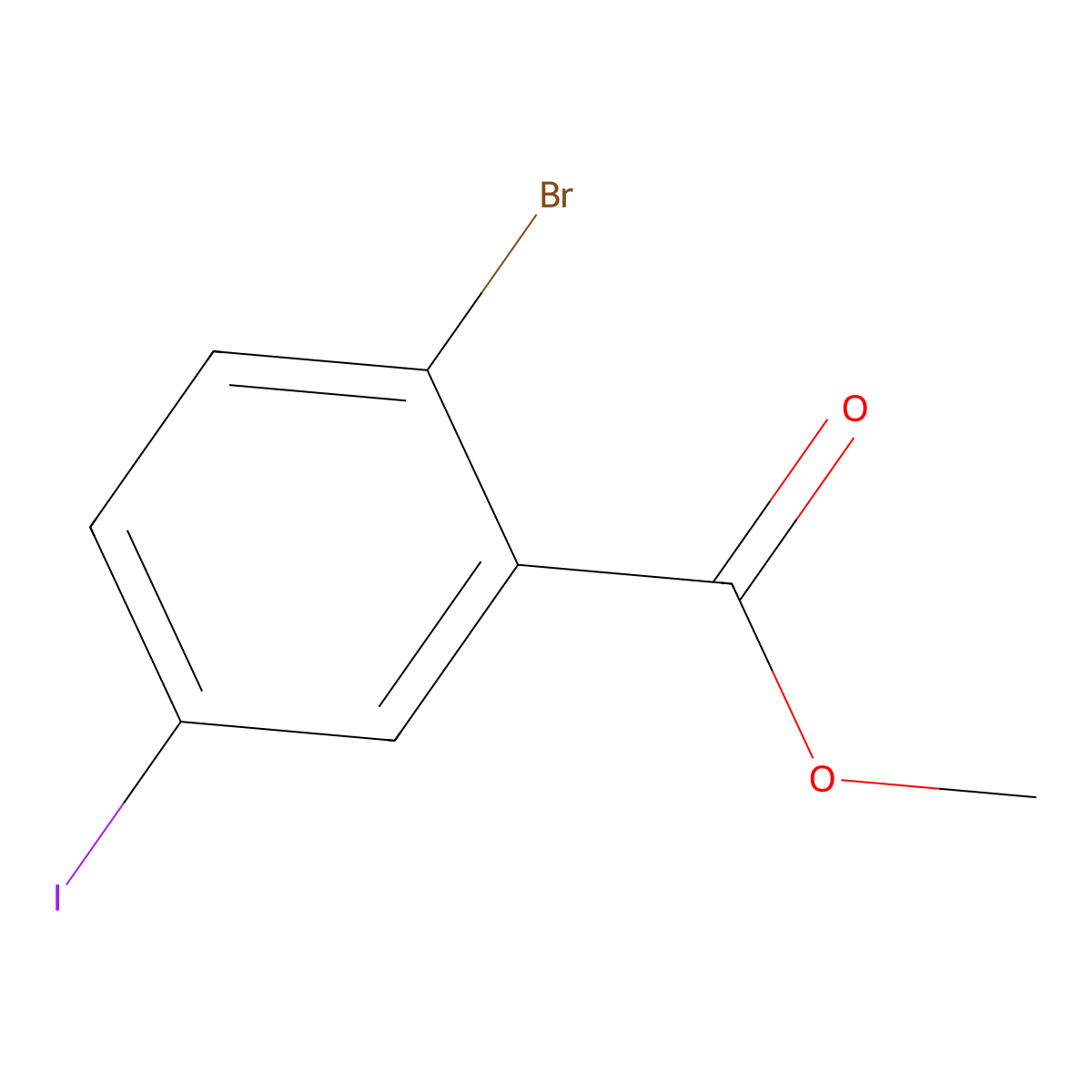 Methyl 2-bromo-5-iodobenzoate molecular structure, CAS 717880-58-5