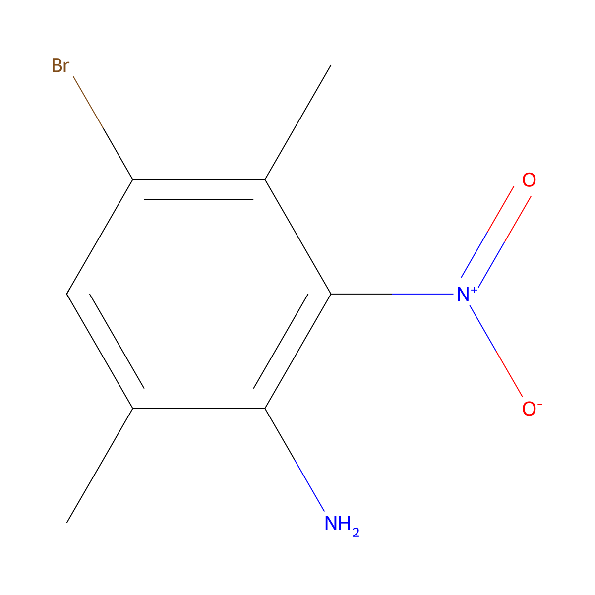 4-Bromo-3,6-dimethyl-2-nitroaniline molecular structure, CAS 717881-00-0