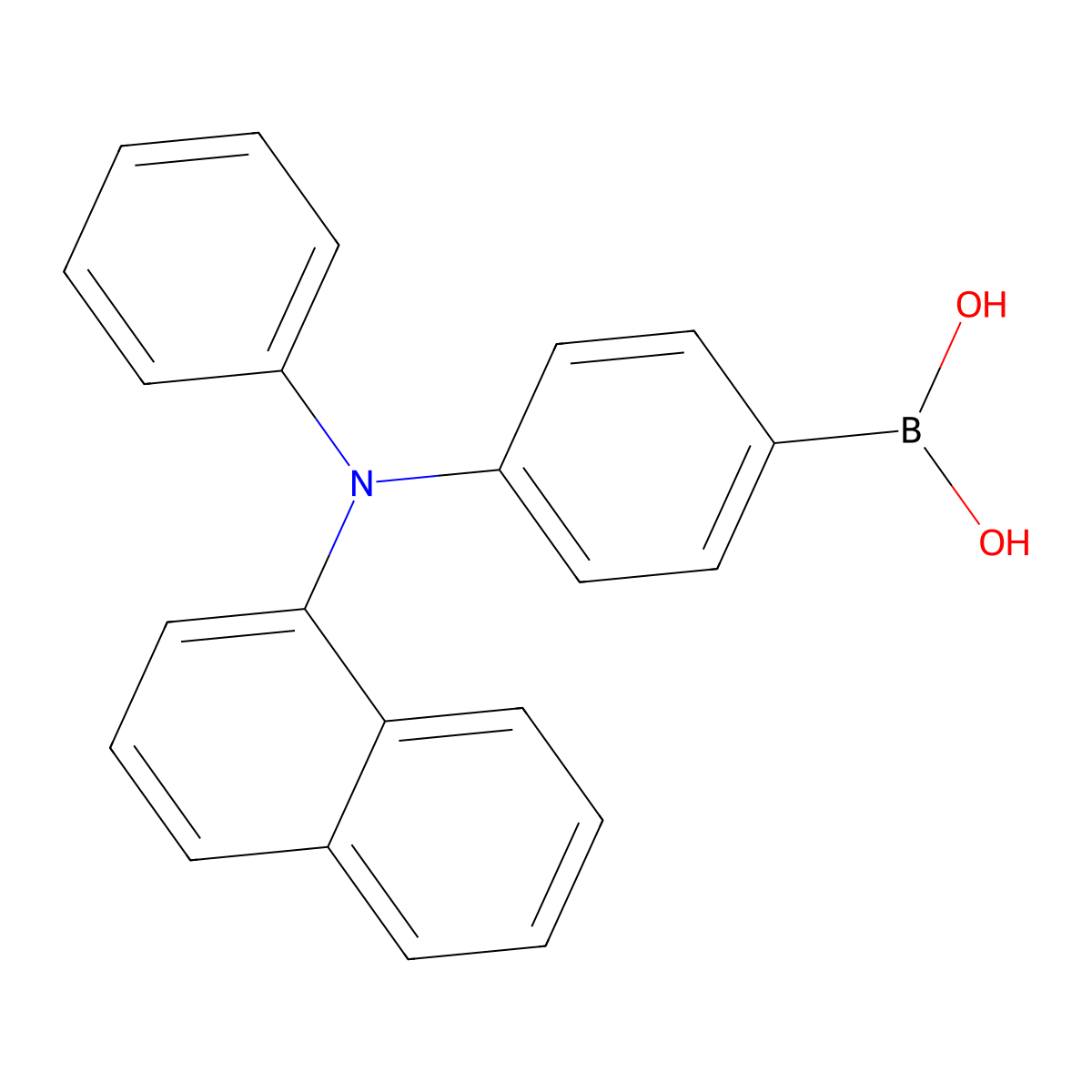 (4-(Naphthalen-1-yl(phenyl)amino)phenyl)boronic acid molecular structure, CAS 717888-41-0