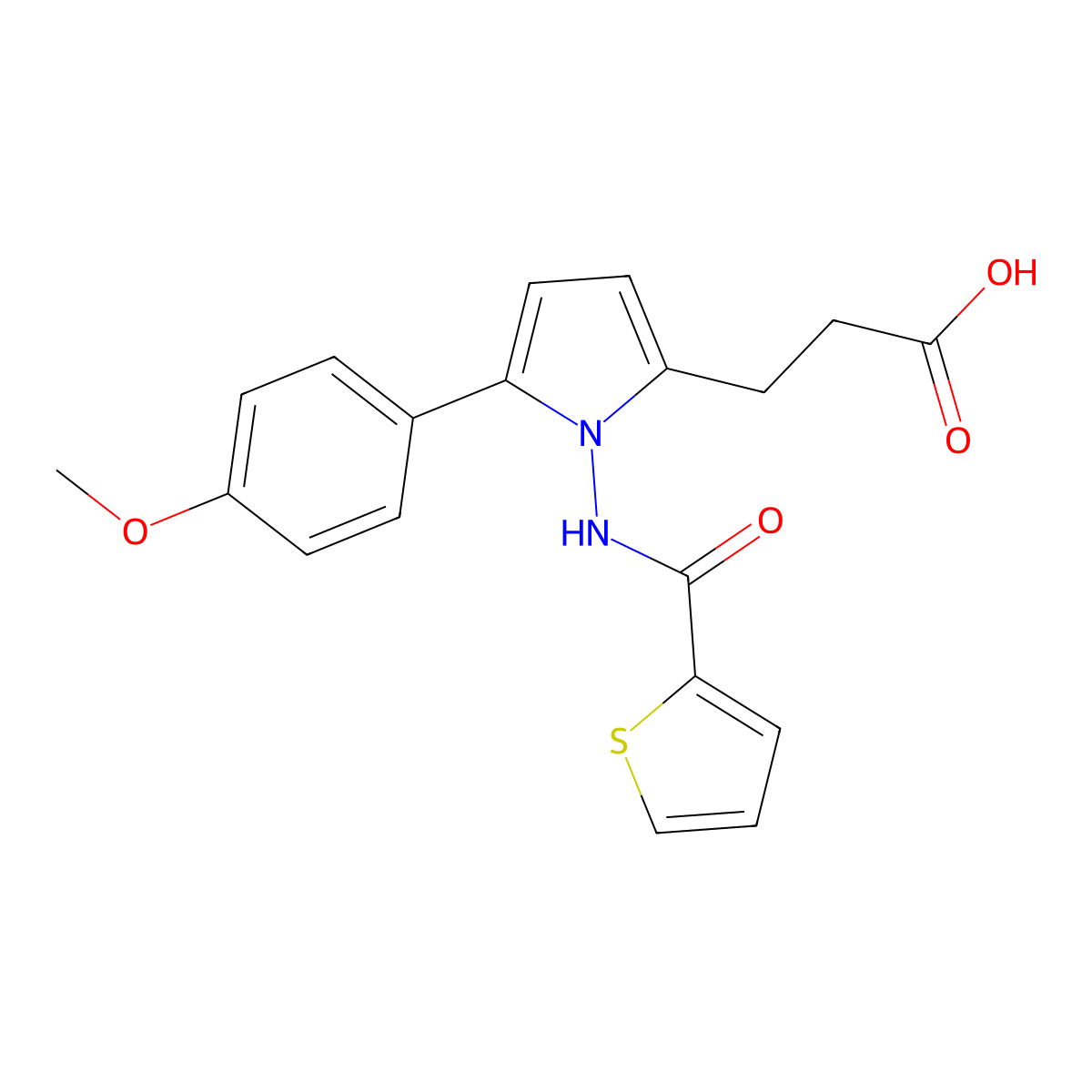 3-{5-(4-methoxyphenyl)-1-[(2-thienylcarbonyl)amino]-1H-pyrrol-2-yl}propanoic acid molecular structure, CAS 717890-91-0