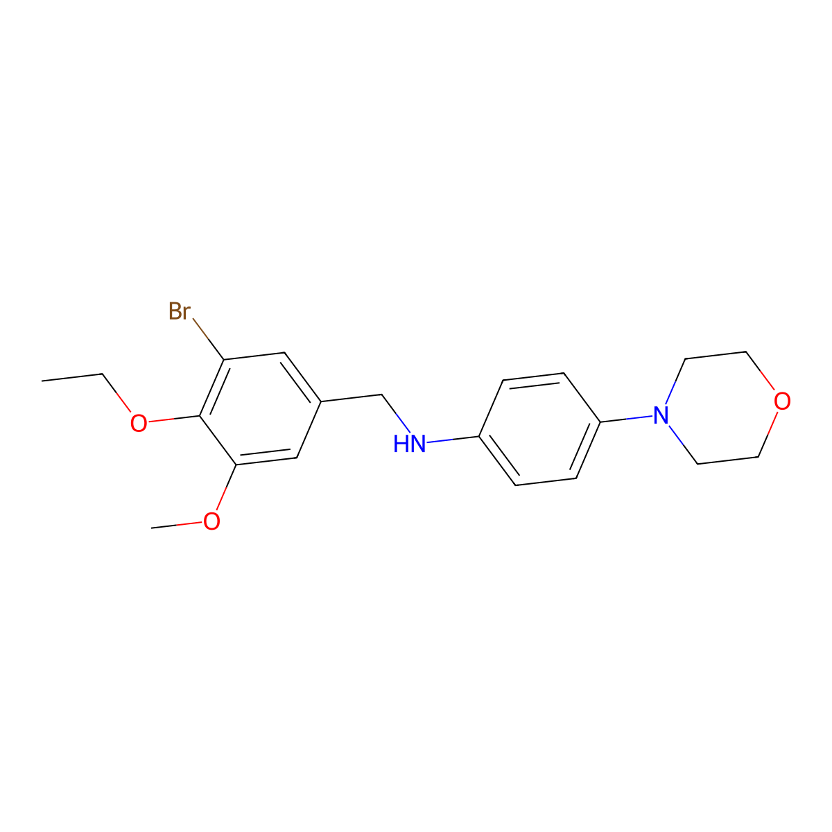 (3-Bromo-4-ethoxy-5-methoxybenzyl)[4-(4-morpholinyl)phenyl]amine molecular structure, CAS 717891-03-7