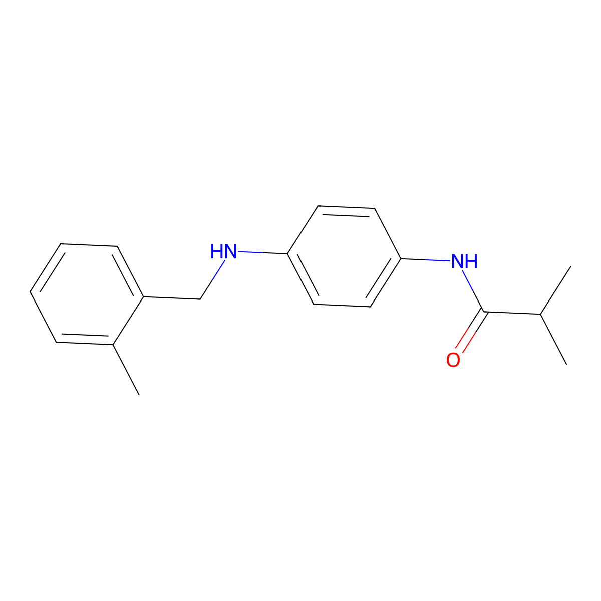 2-methyl-N-{4-[(2-methylbenzyl)amino]phenyl}propanamide molecular structure, CAS 717891-05-9