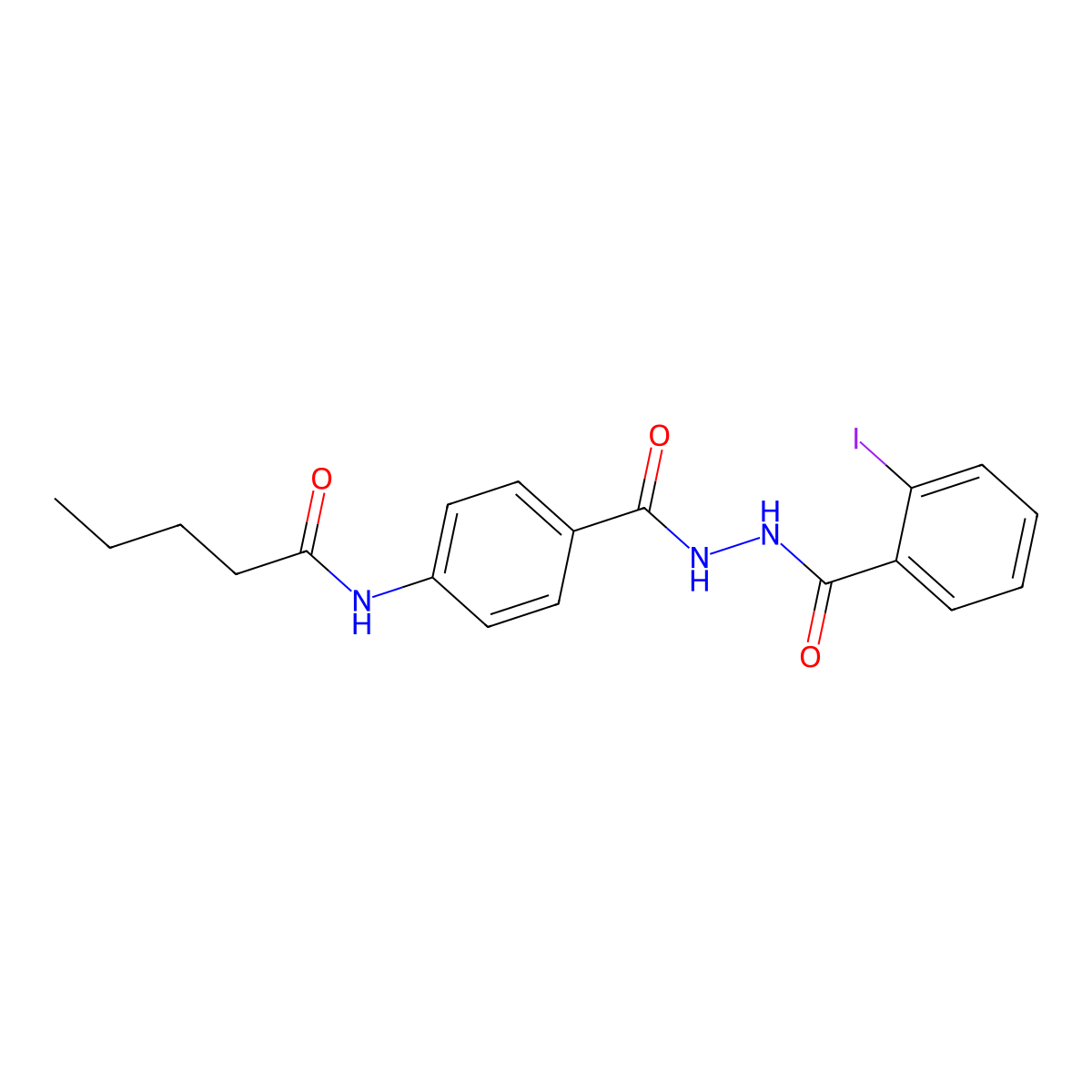 N-[4-[[(2-iodobenzoyl)amino]carbamoyl]phenyl]pentanamide molecular structure, CAS 717891-10-6