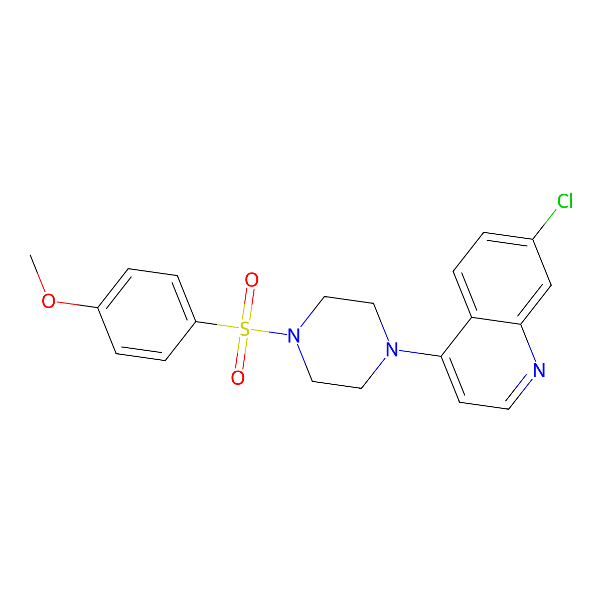 7-Chloro-4-[4-(4-methoxyphenyl)sulfonylpiperazin-1-yl]quinoline molecular structure, CAS 717891-34-4