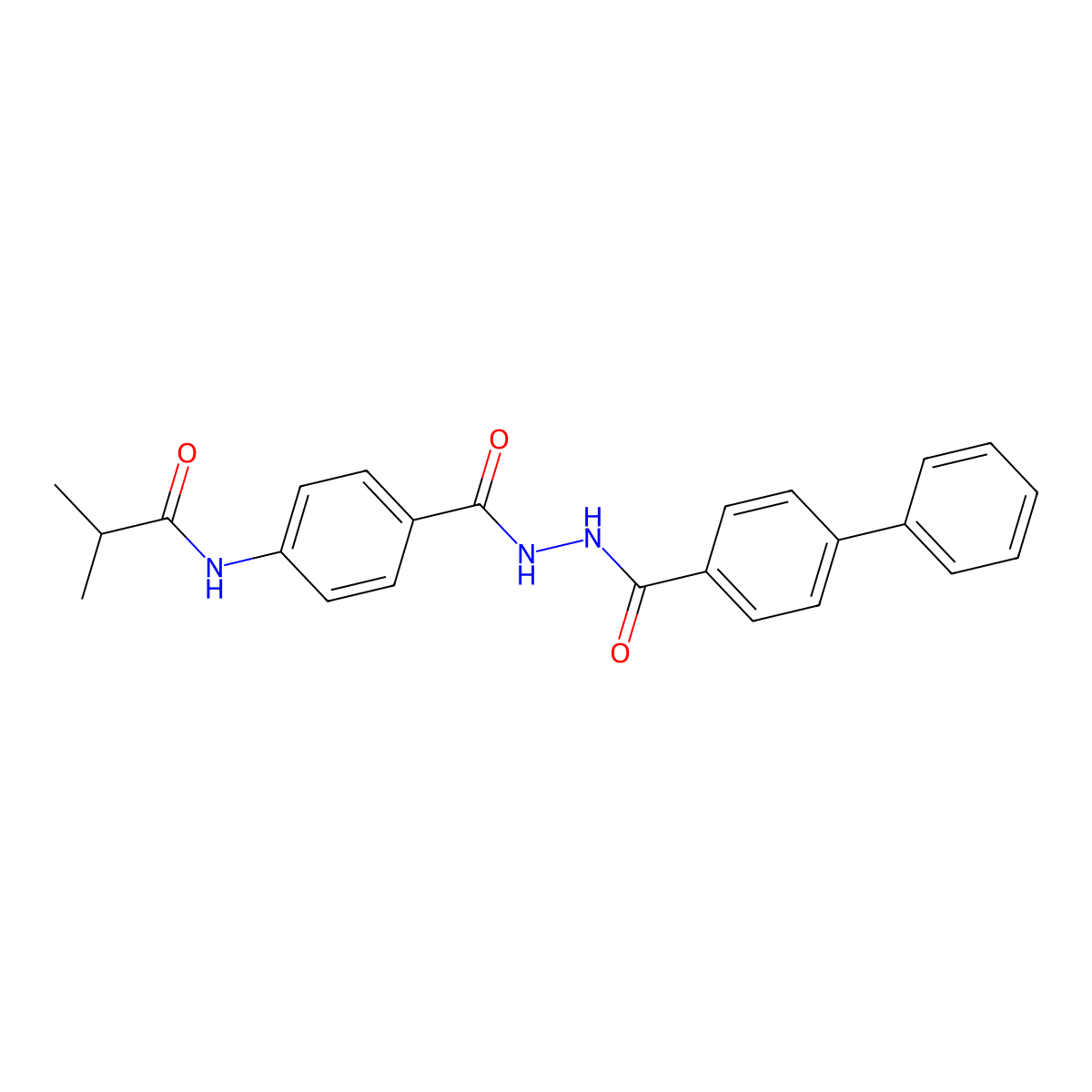 2-methyl-N-[4-[[(4-phenylbenzoyl)amino]carbamoyl]phenyl]propanamide molecular structure, CAS 717891-38-8