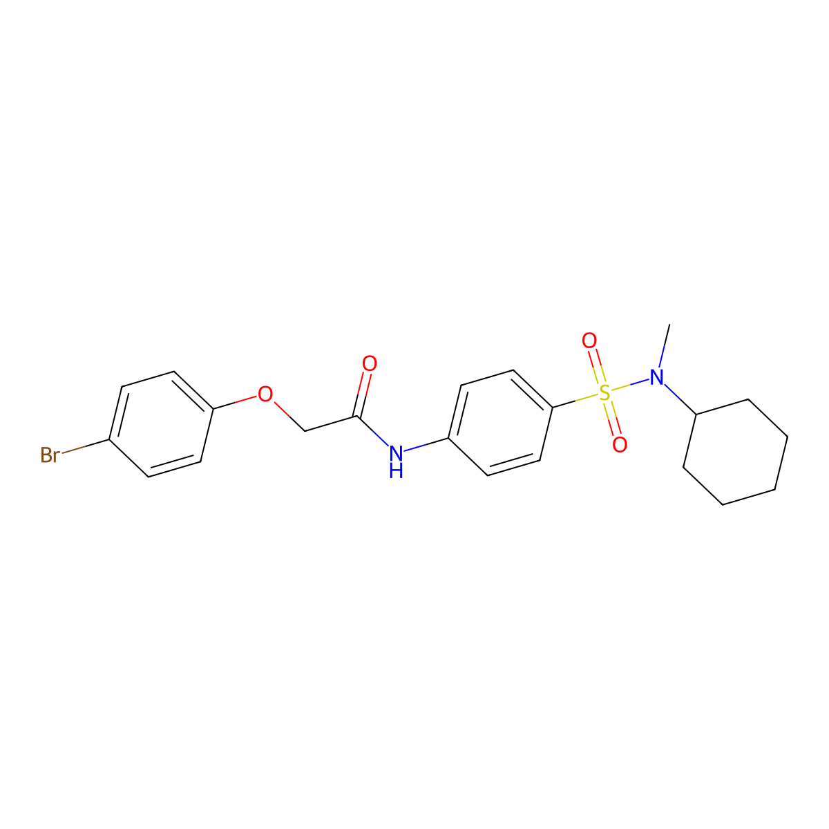 2-(4-bromophenoxy)-N-(4-{[cyclohexyl(methyl)amino]sulfonyl}phenyl)acetamide molecular structure, CAS 717891-41-3