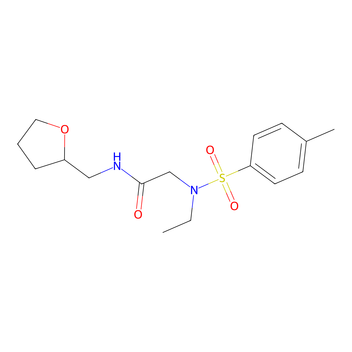 2-[ethyl-(4-methylphenyl)sulfonylamino]-N-(oxolan-2-ylmethyl)acetamide molecular structure, CAS 717891-51-5