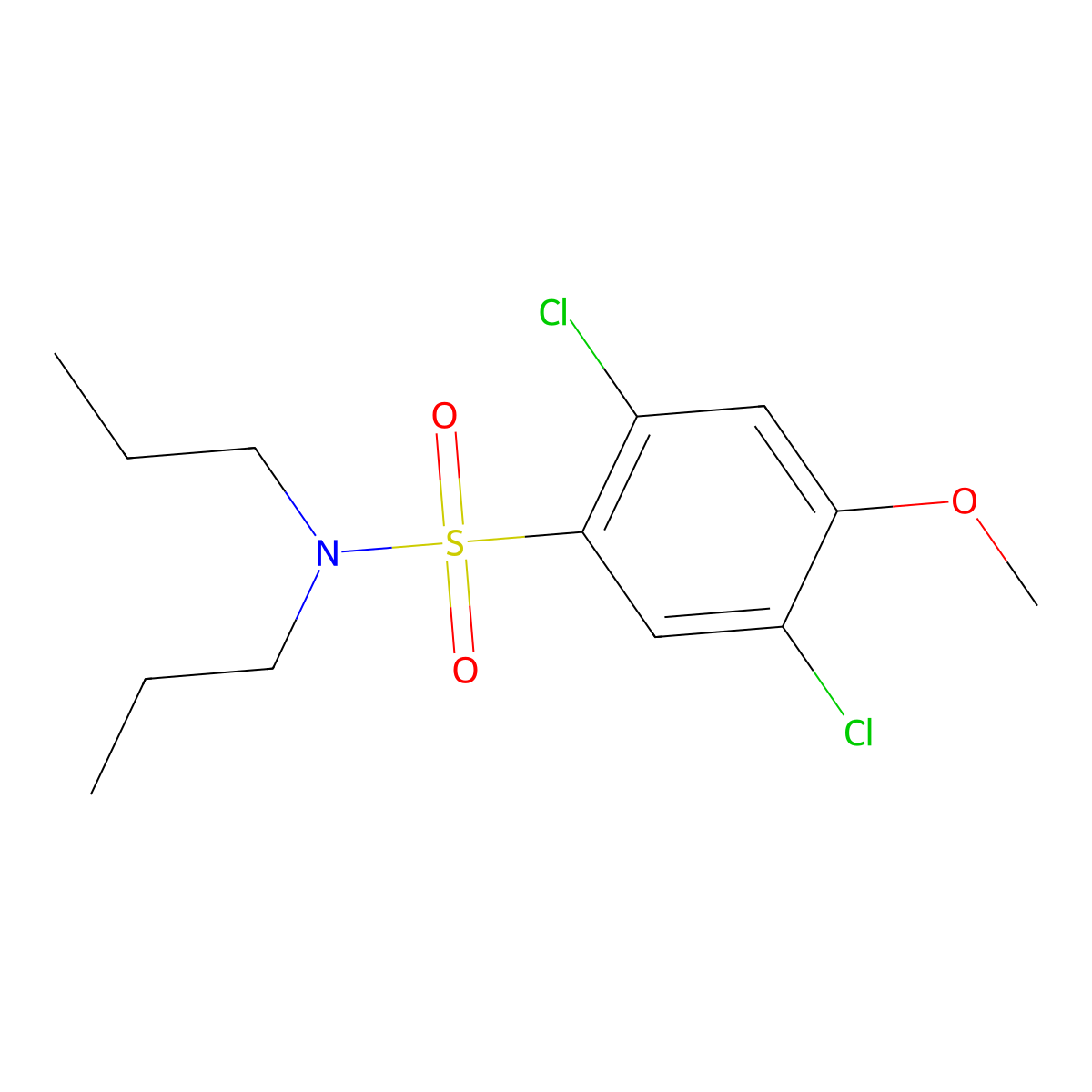 2,5-dichloro-4-methoxy-N,N-dipropylbenzenesulfonamide molecular structure, CAS 717891-52-6