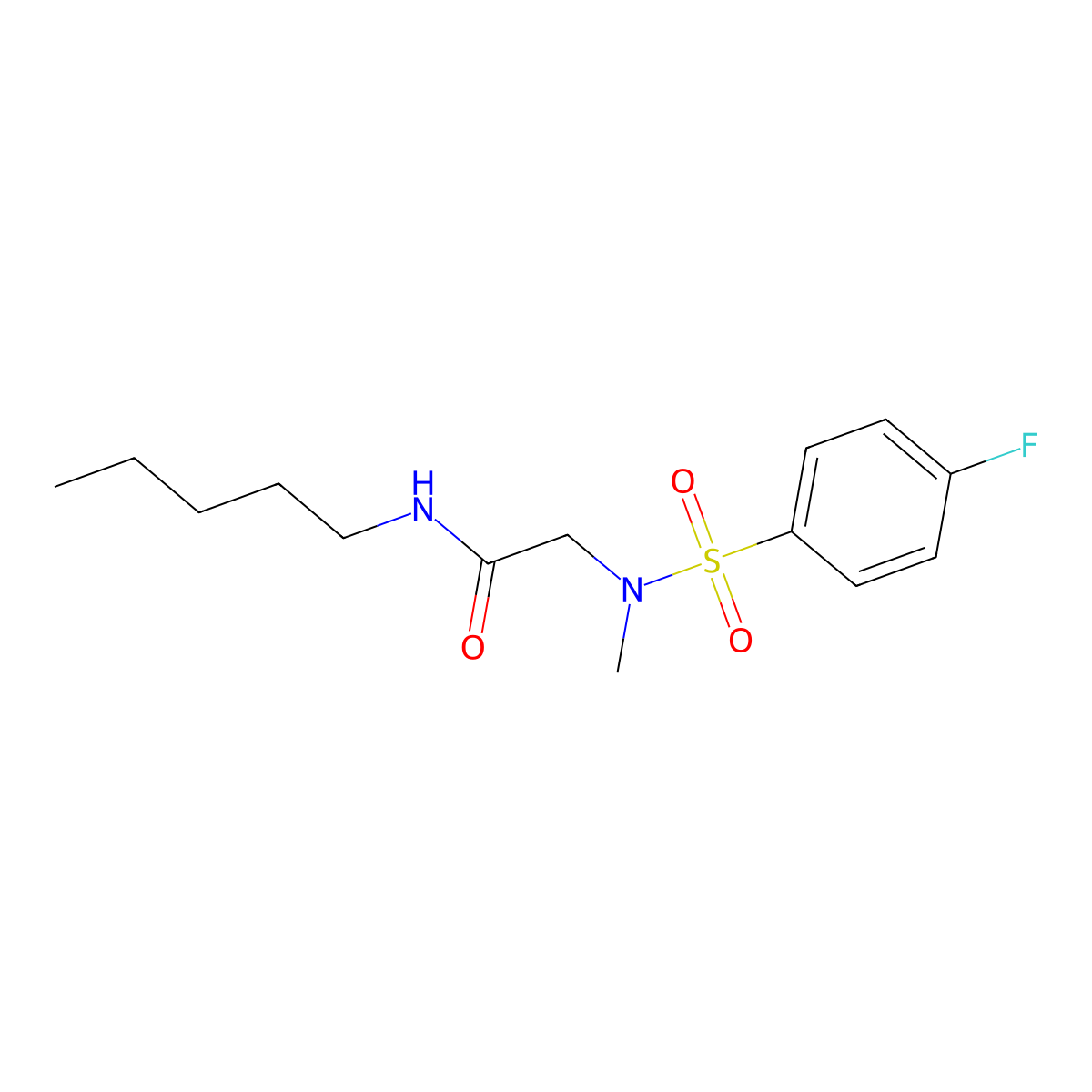 2-[(4-fluorophenyl)sulfonyl-methylamino]-N-pentylacetamide molecular structure, CAS 717891-56-0