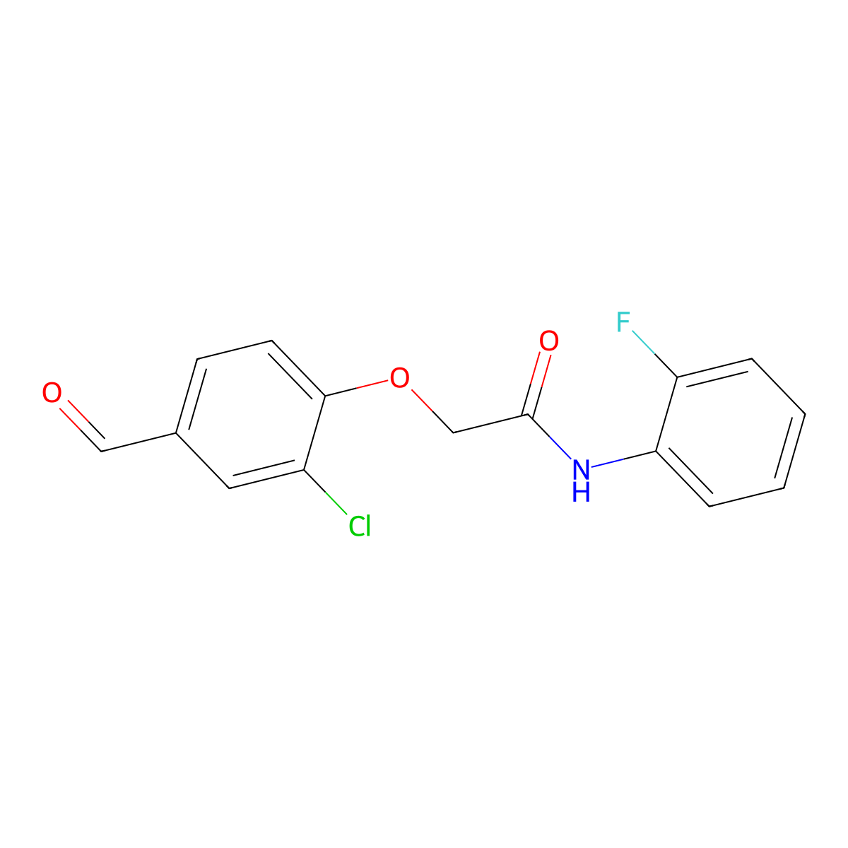 2-(2-chloro-4-formylphenoxy)-N-(2-fluorophenyl)acetamide molecular structure, CAS 717891-68-4