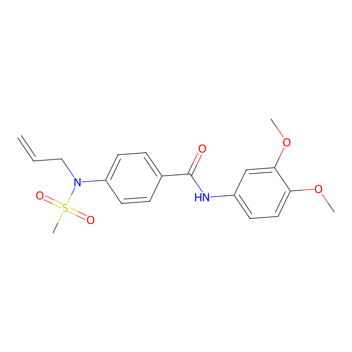 N-(3,4-dimethoxyphenyl)-4-[methylsulfonyl(prop-2-enyl)amino]benzamide molecular structure, CAS 717891-72-0