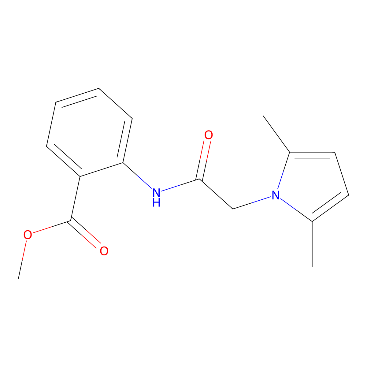 methyl 2-{[(2,5-dimethyl-1H-pyrrol-1-yl)acetyl]amino}benzoate molecular structure, CAS 717891-73-1
