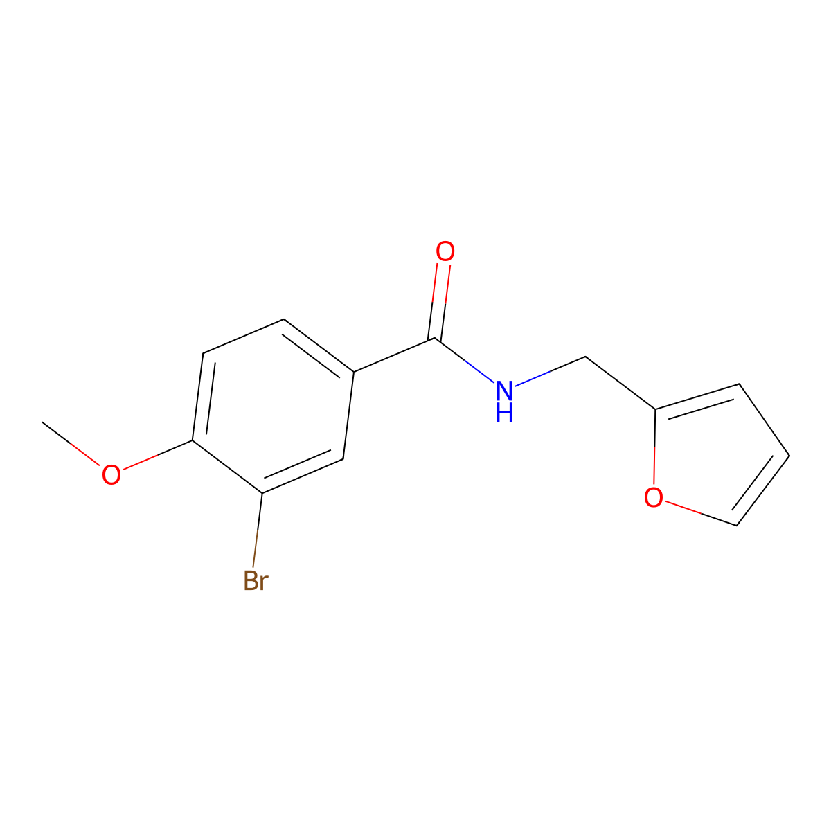 3-bromo-N-(2-furylmethyl)-4-methoxybenzamide molecular structure, CAS 717891-78-6