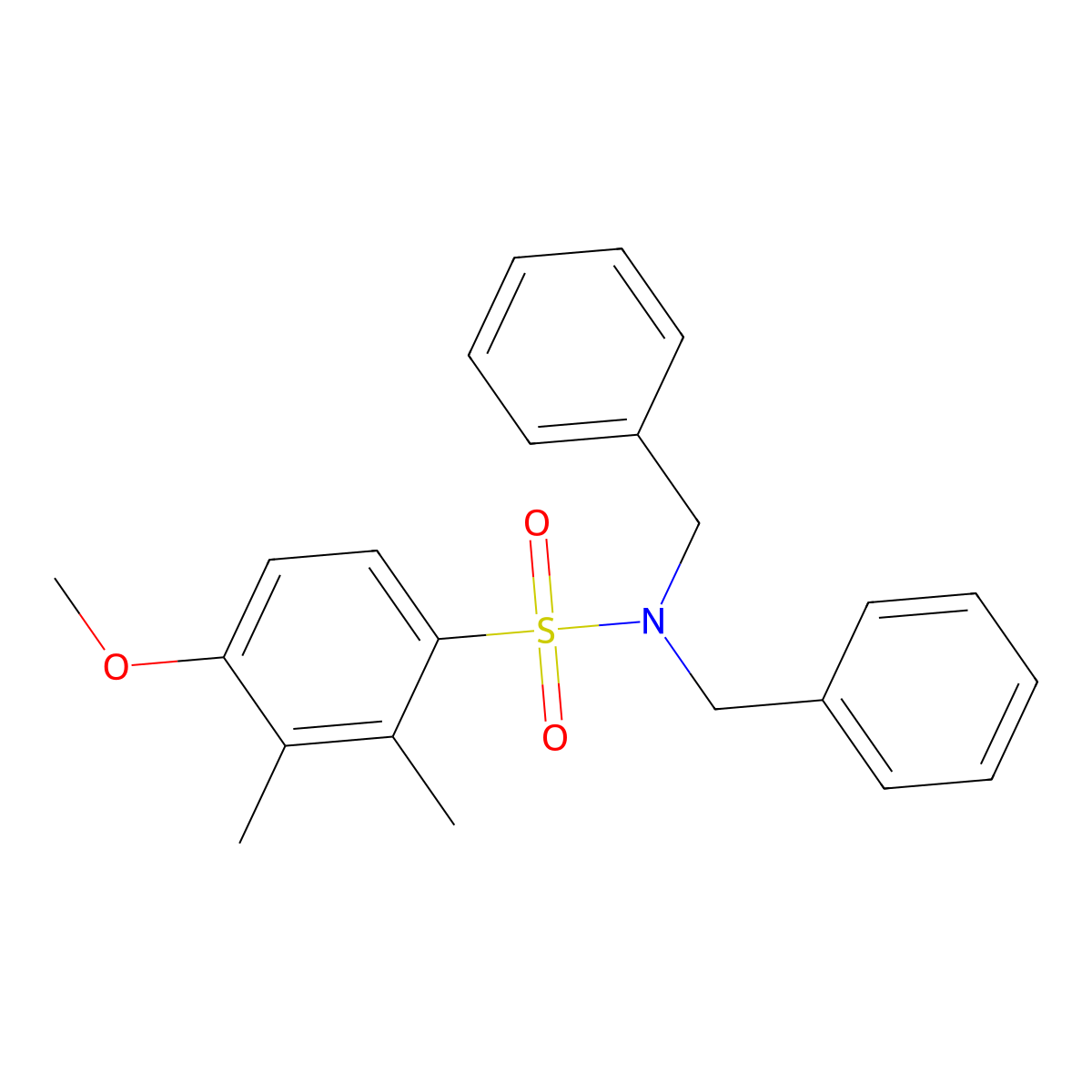 N,N-dibenzyl-4-methoxy-2,3-dimethylbenzenesulfonamide molecular structure, CAS 717891-79-7