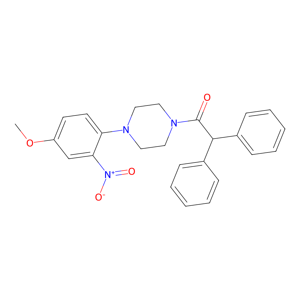 1-[4-(4-Methoxy-2-nitrophenyl)piperazin-1-yl]-2,2-diphenylethanone molecular structure, CAS 717891-81-1