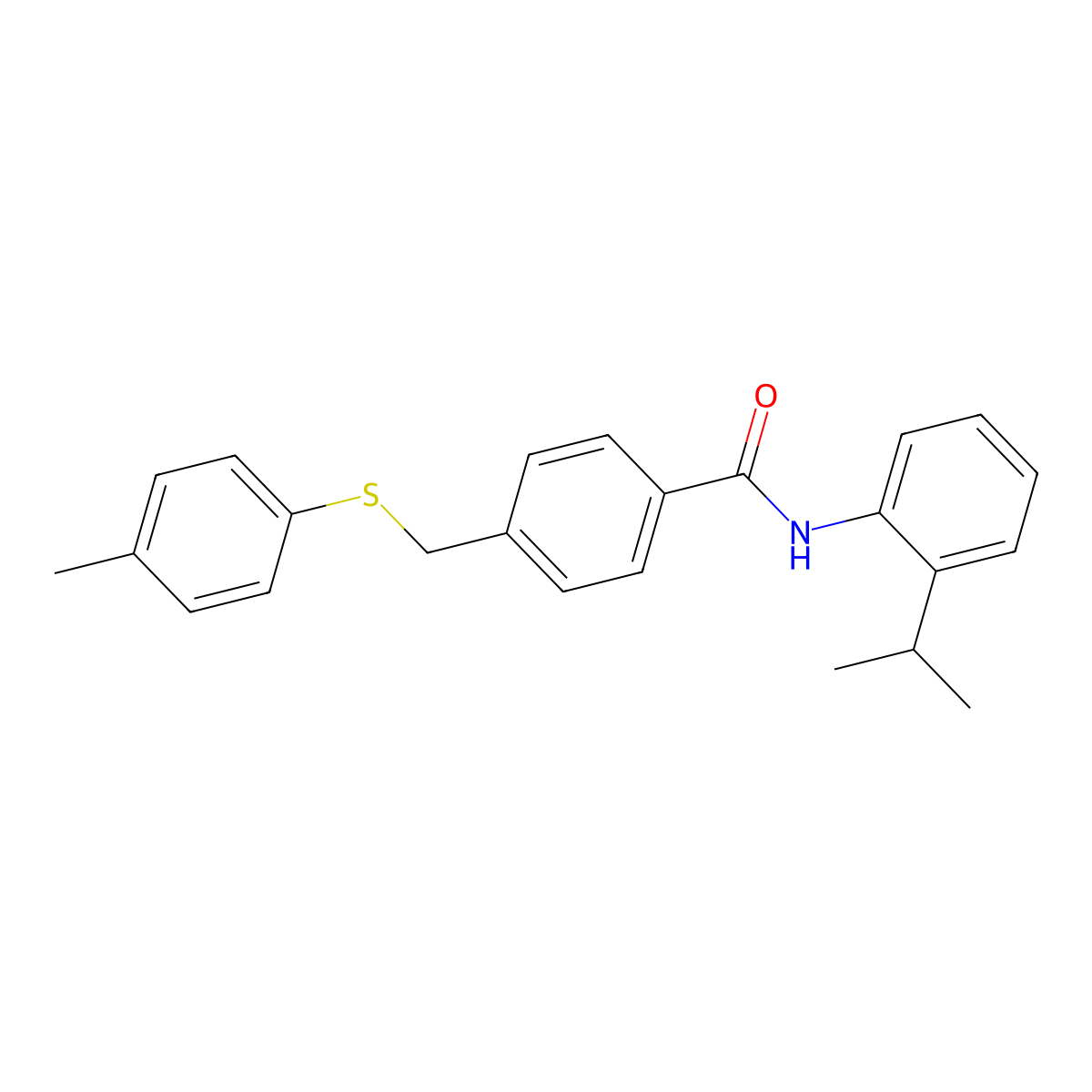 N-[2-(1-Methylethyl)phenyl]-4-[[(4-methylphenyl)thio]methyl]benzamide molecular structure, CAS 717892-00-7