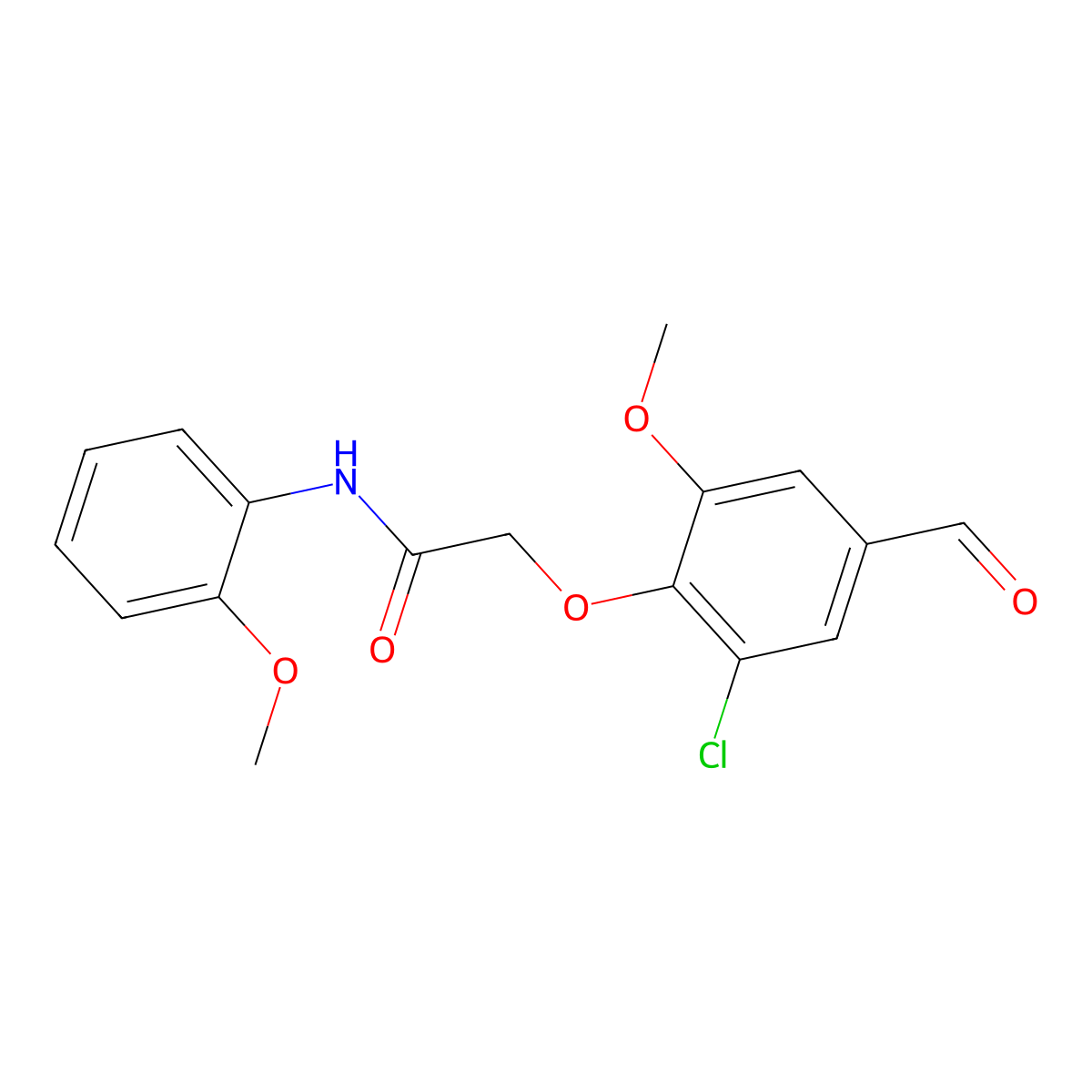 2-(2-chloro-4-formyl-6-methoxyphenoxy)-N-(2-methoxyphenyl)acetamide molecular structure, CAS 717892-23-4